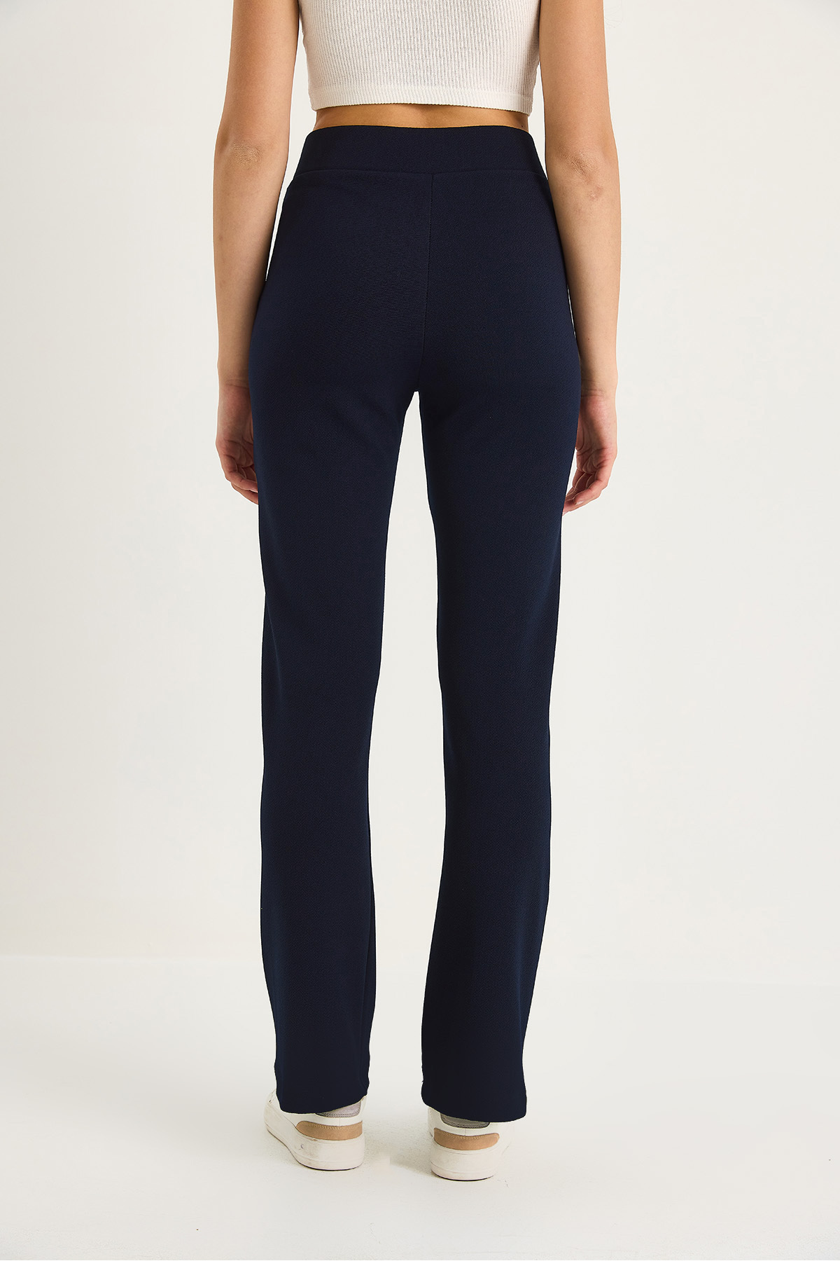 Bianco Lucci-Women's Çima Detailed Spanish Leg Trousers 60283472 6
