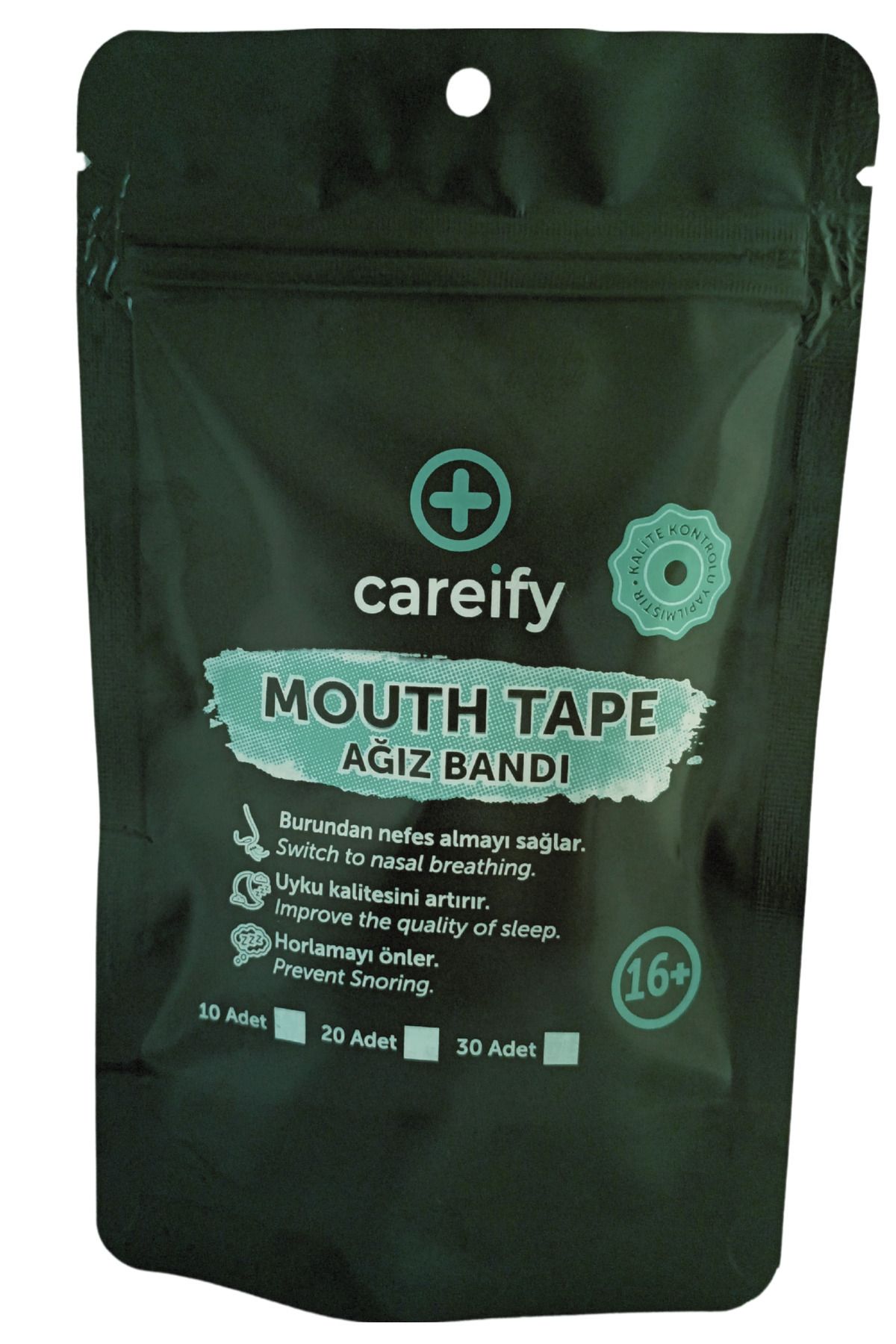 CAREIFY Ağız Bandı 10’lu Set Yüksek Kalite Uyku Bandı Ile Sağlıklı Nefes Alın (MOUTH TAPE)