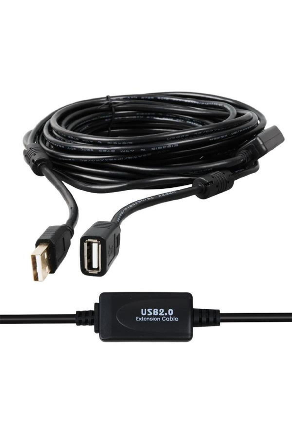 Zayla PM-11955 Usb 2.0 Siyah Chipset 10 Metre Usb Uzatma Kablosu