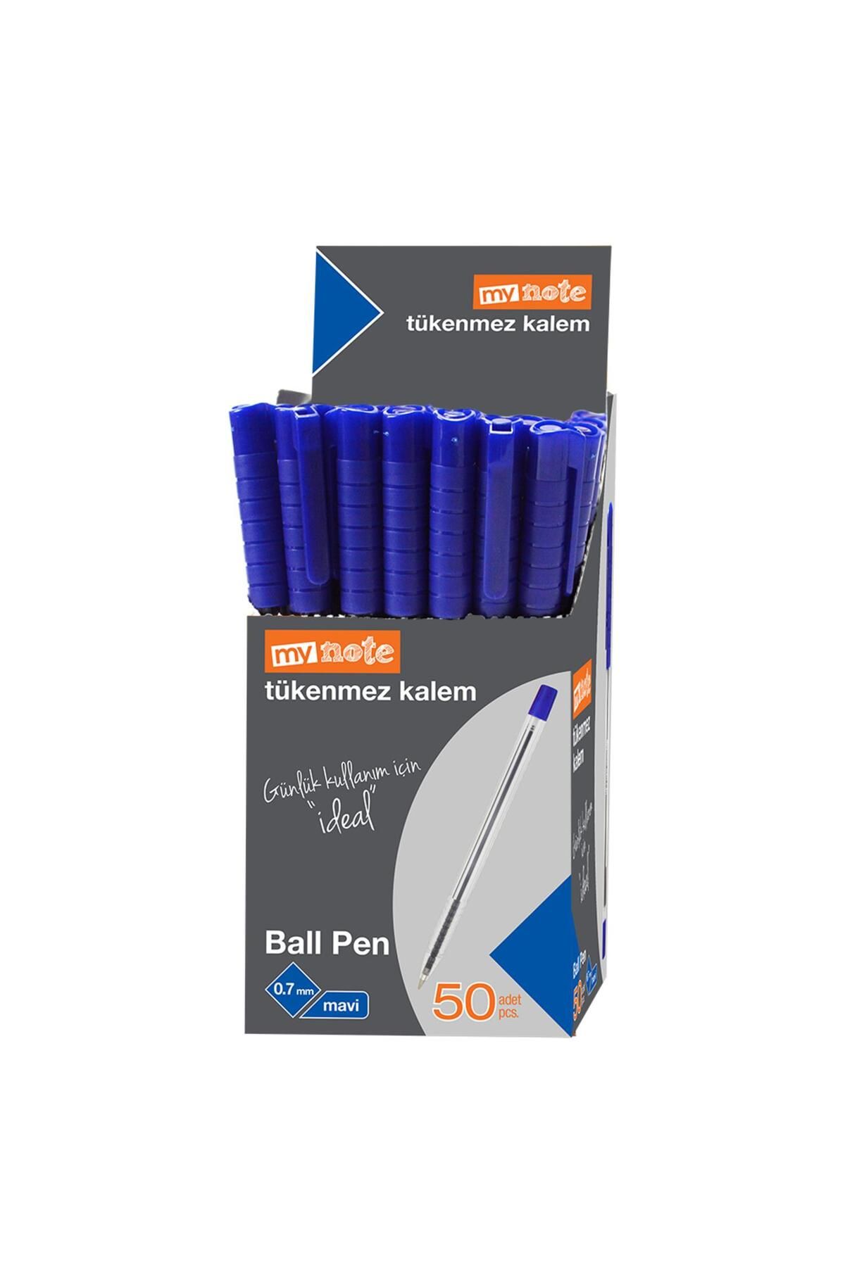Mynote Ball Pen Tükenmez Kalem 0.7 mm Mavi 50 li Kutu