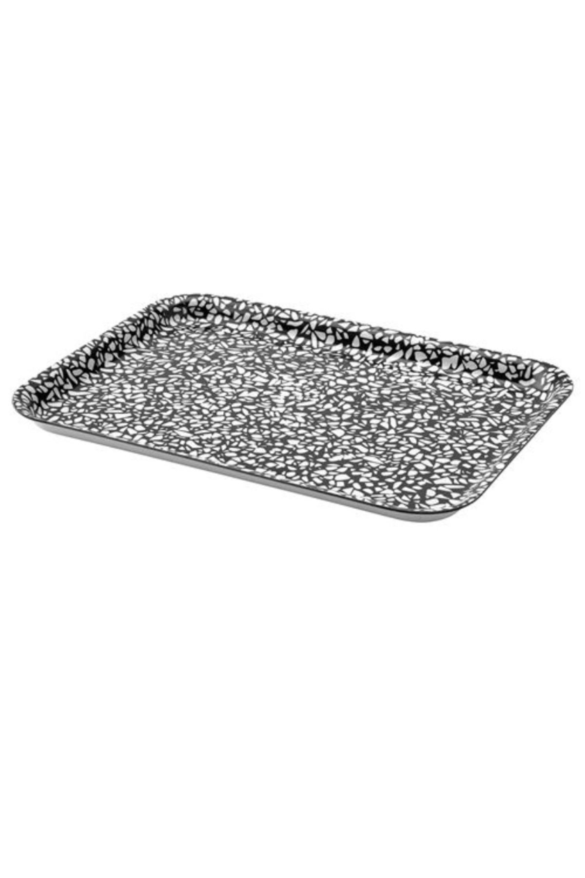IKEA Varkul siyah-beyaz tepsi 28x28cm