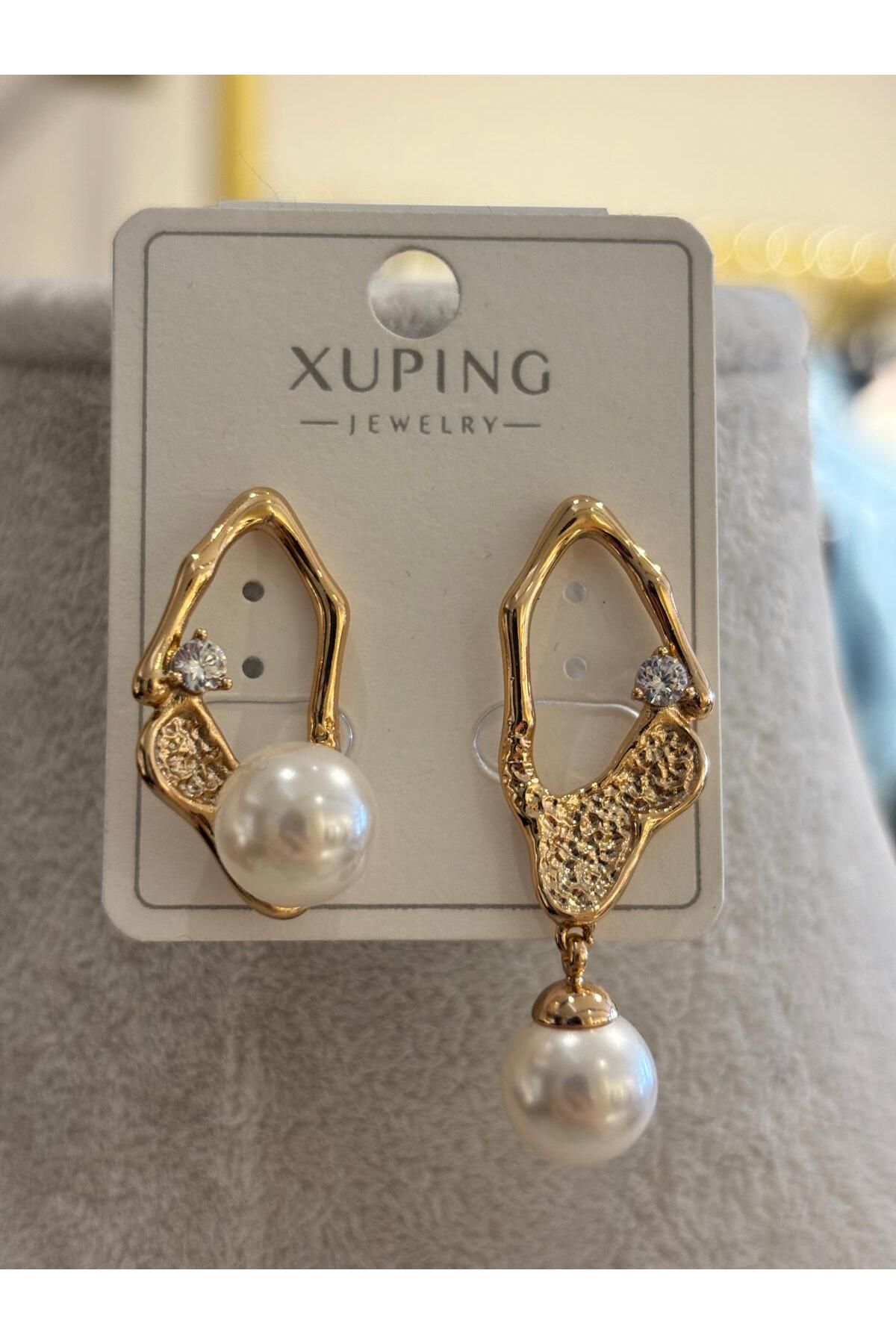 The Zest Boutique XUPING İncili Gold Küpe