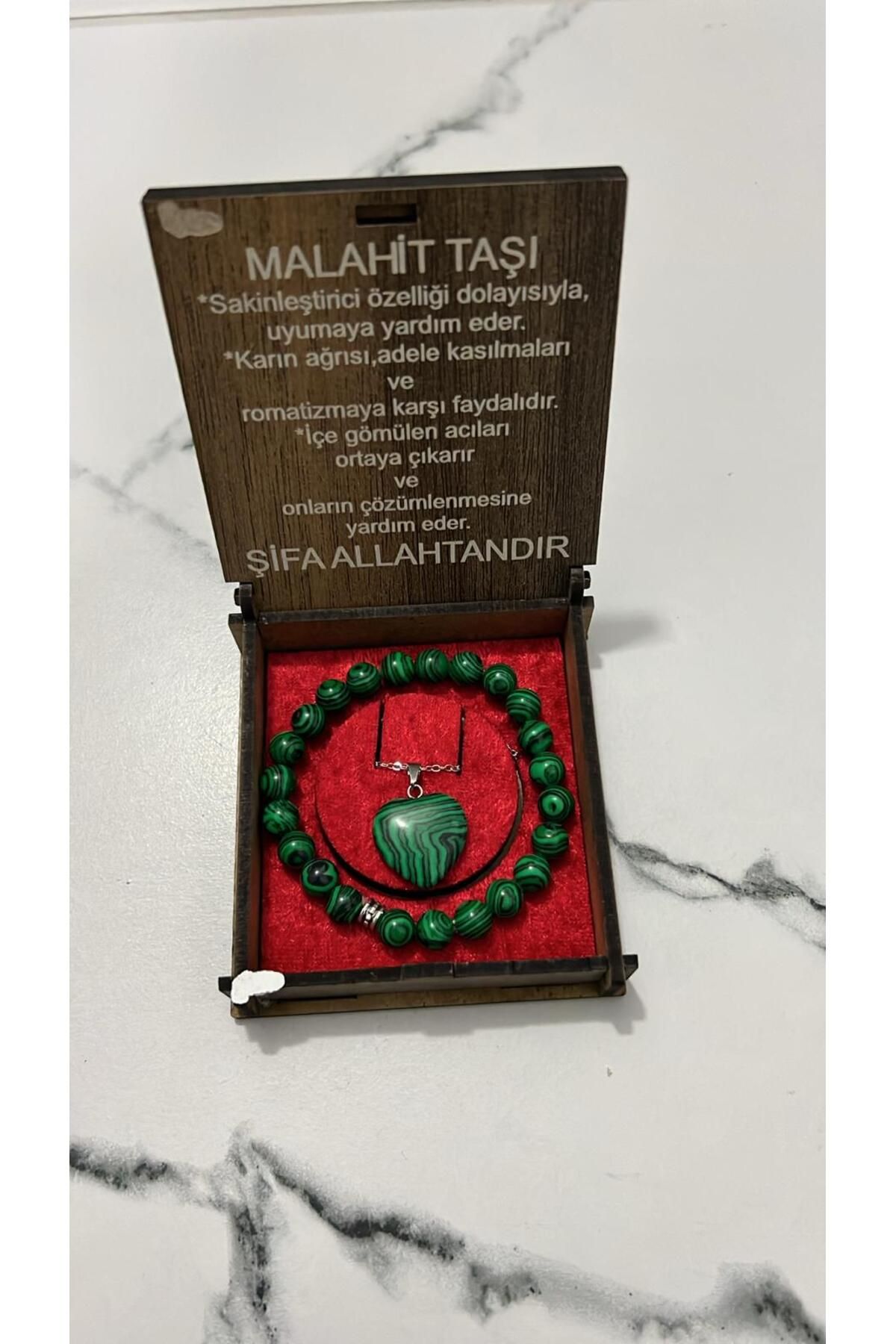 hüseyin ceran MALAHİT TAŞI DOĞAL TAŞ KOLYE BİLEKLİK SET