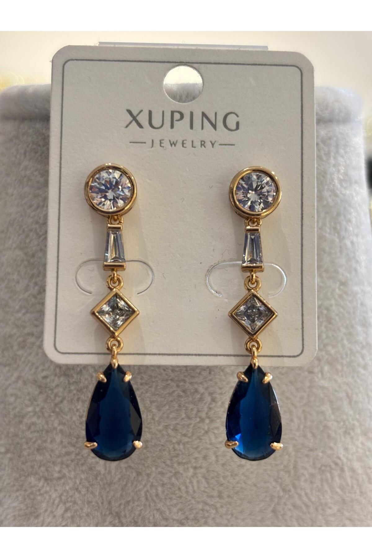 The Zest Boutique XUPING Gold Zirkon Taşlı Küpe