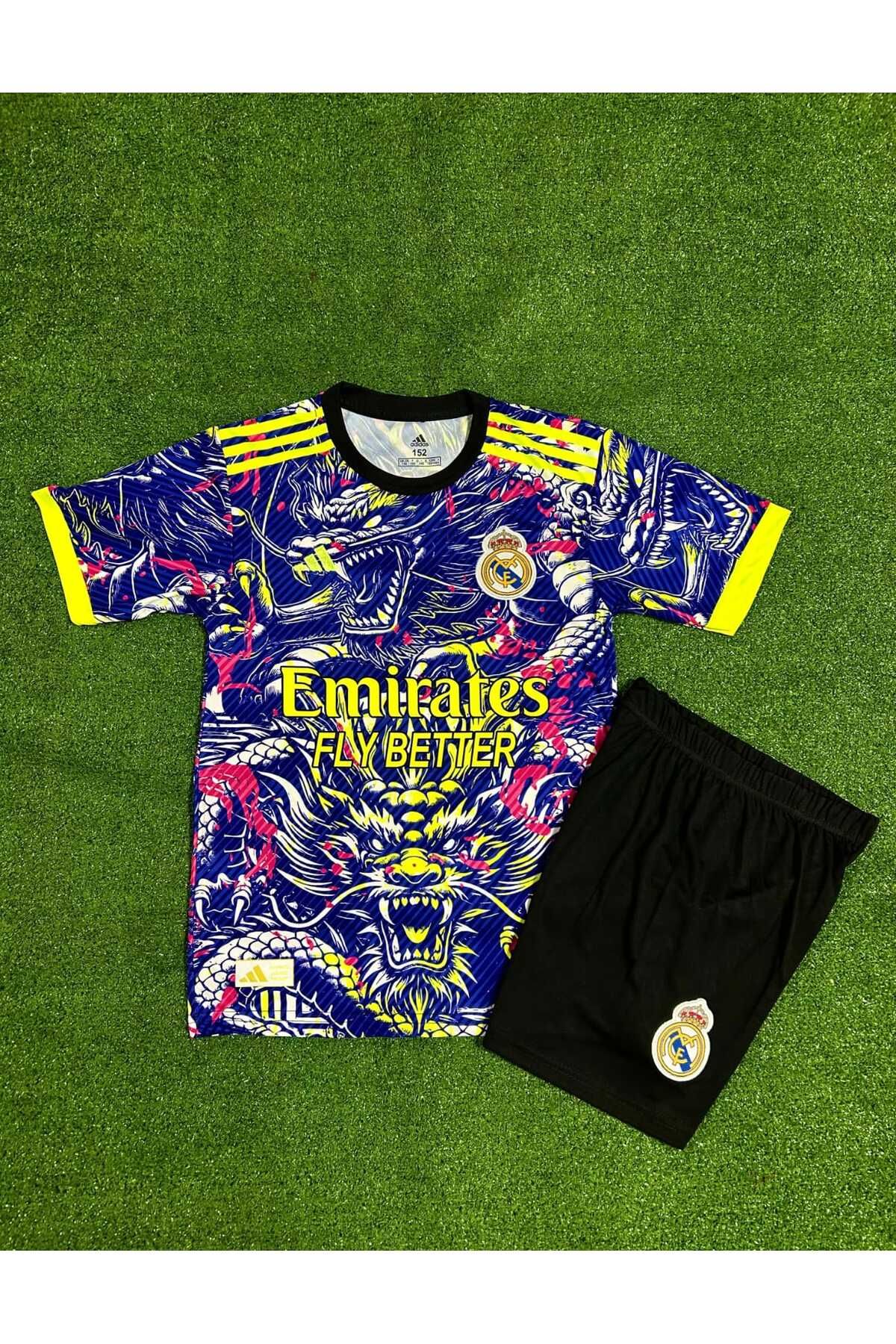 BARBITOS Real Madrid Cristiano Ronaldo Ejderha Desenli Çocuk Forması Hedyeli 4 lü set çoarp bileklik