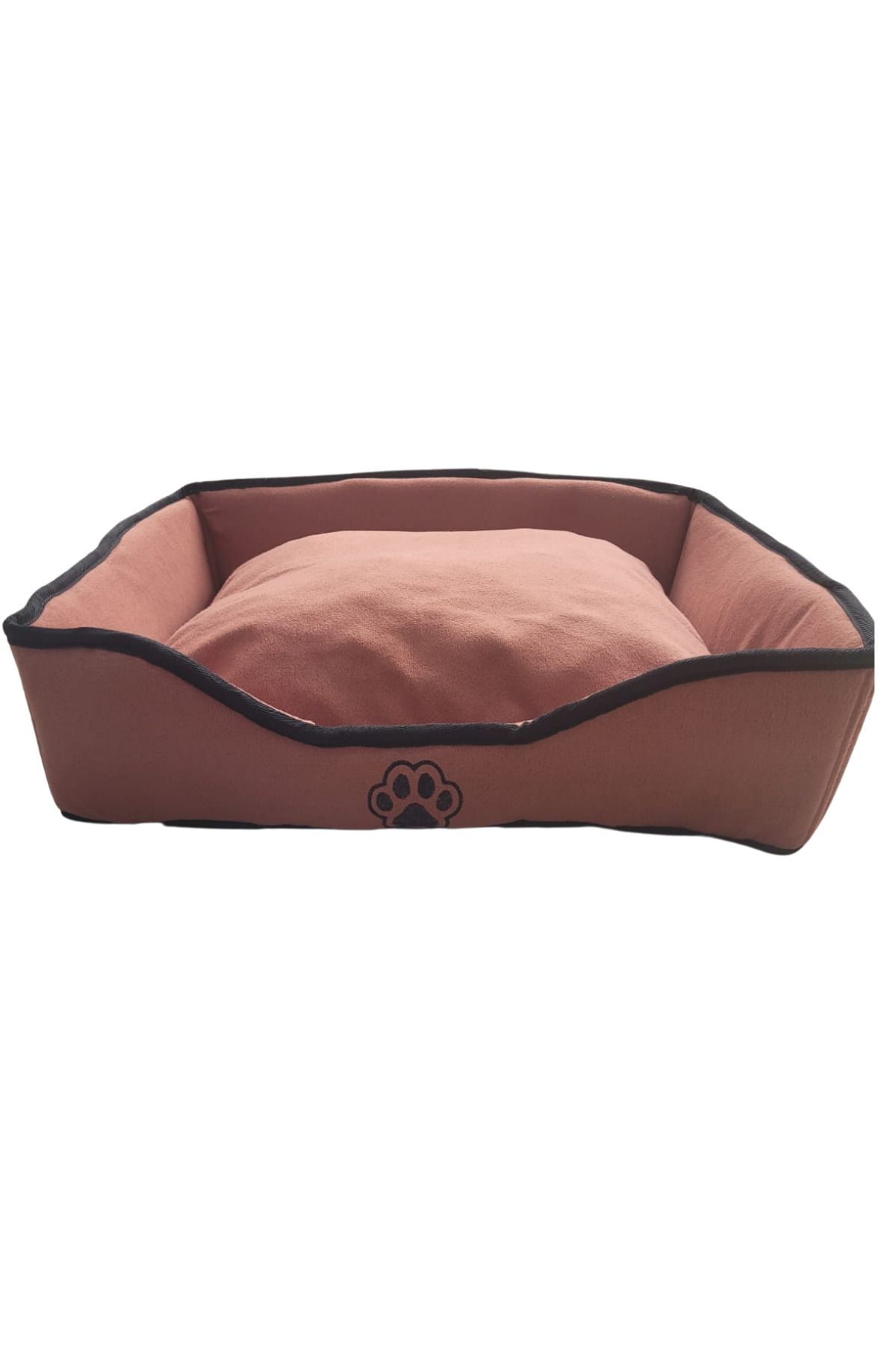 Veldena Nakış İşlemeli Köpek Kedi Yatağı – Taba Rengi 50x60 cm