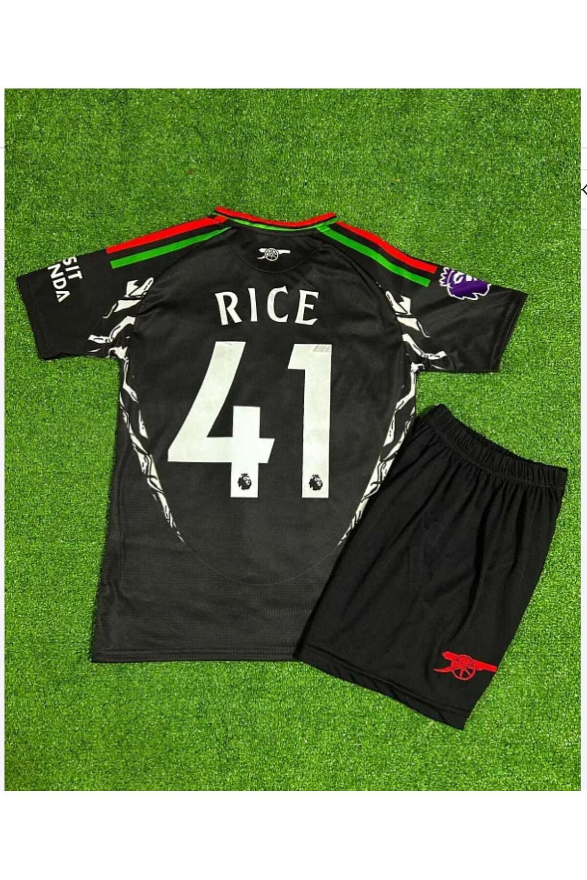 BARBITOS A.r.s.e.n.a.l 2024/25 Yeni Sezon Declan Rice Deplasman Çocuk Forması 2'li Set (Black)