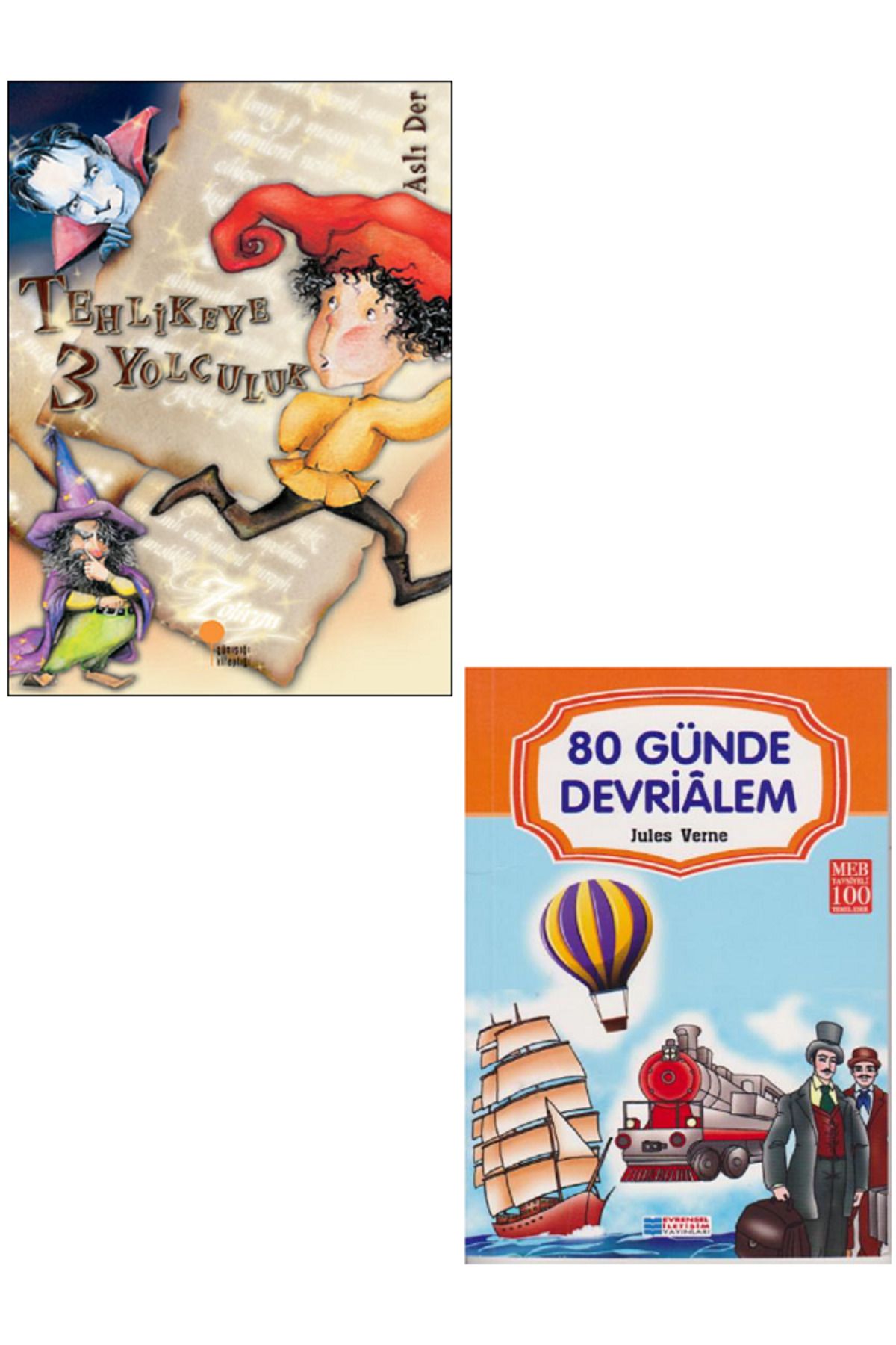 Günışığı Kitaplığı Tehlikeye 3 Yolculuk - Aslı Der + Evrensel 80 Günde Devrialem / 2 KİTAP SET