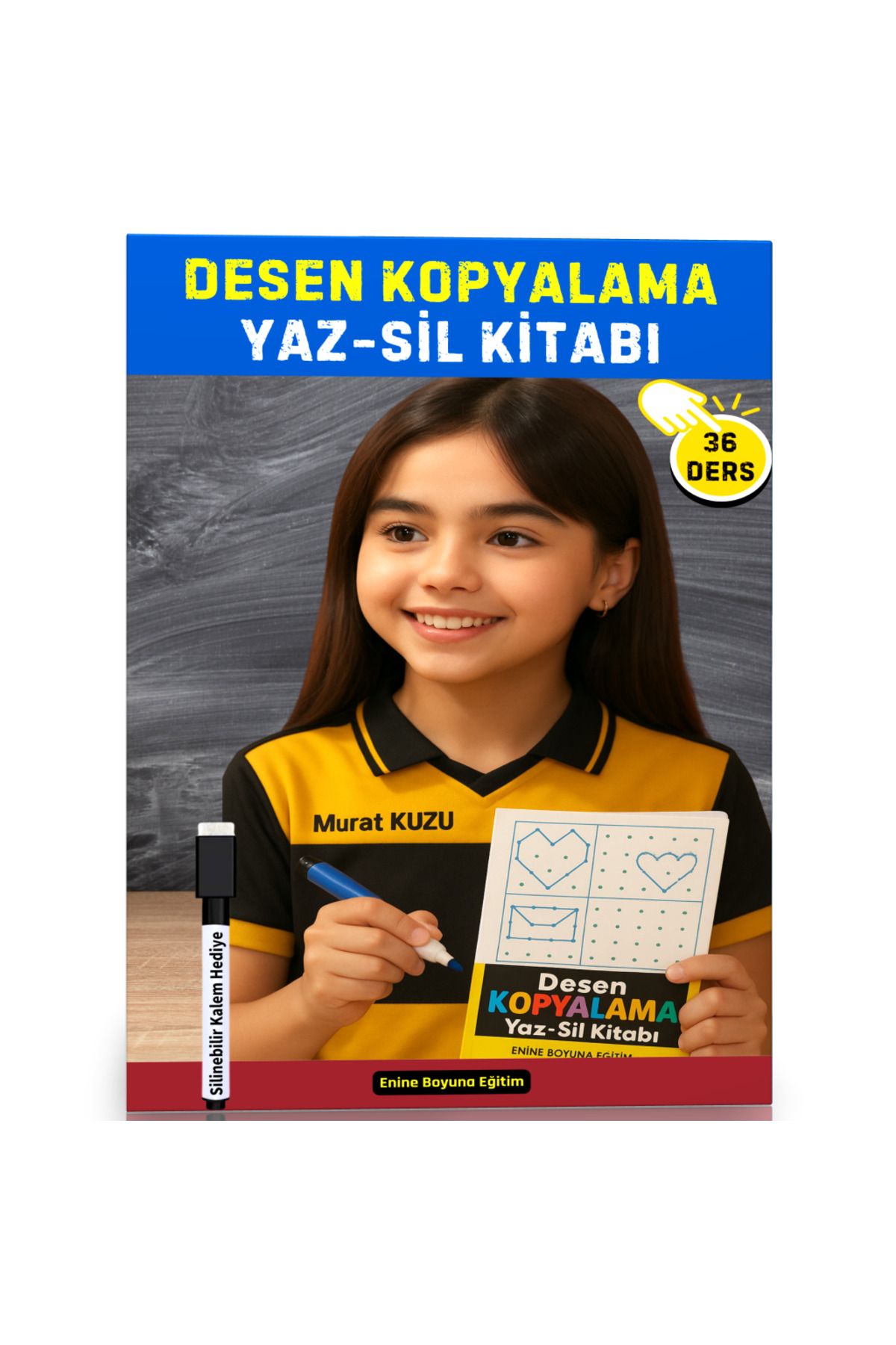 Enine Boyuna Eğitim Desen Kopyalama YAZ-SİL Kitabı (Spiralli)