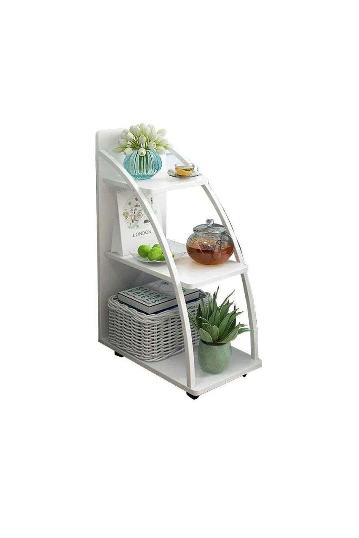 divendi-ro Măsuță Decorativă Laterală, Pvc, Potrivită Pentru Orice Cameră, 77,5x28,5x49,5cm, Albă - One Size