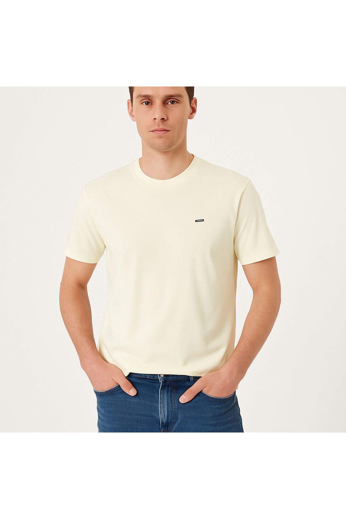 LACİVERTMEN-Lacivertmen 2772 Soft Touch Basic - Ανδρικό μπλουζάκι Ecru Color Relax 6
