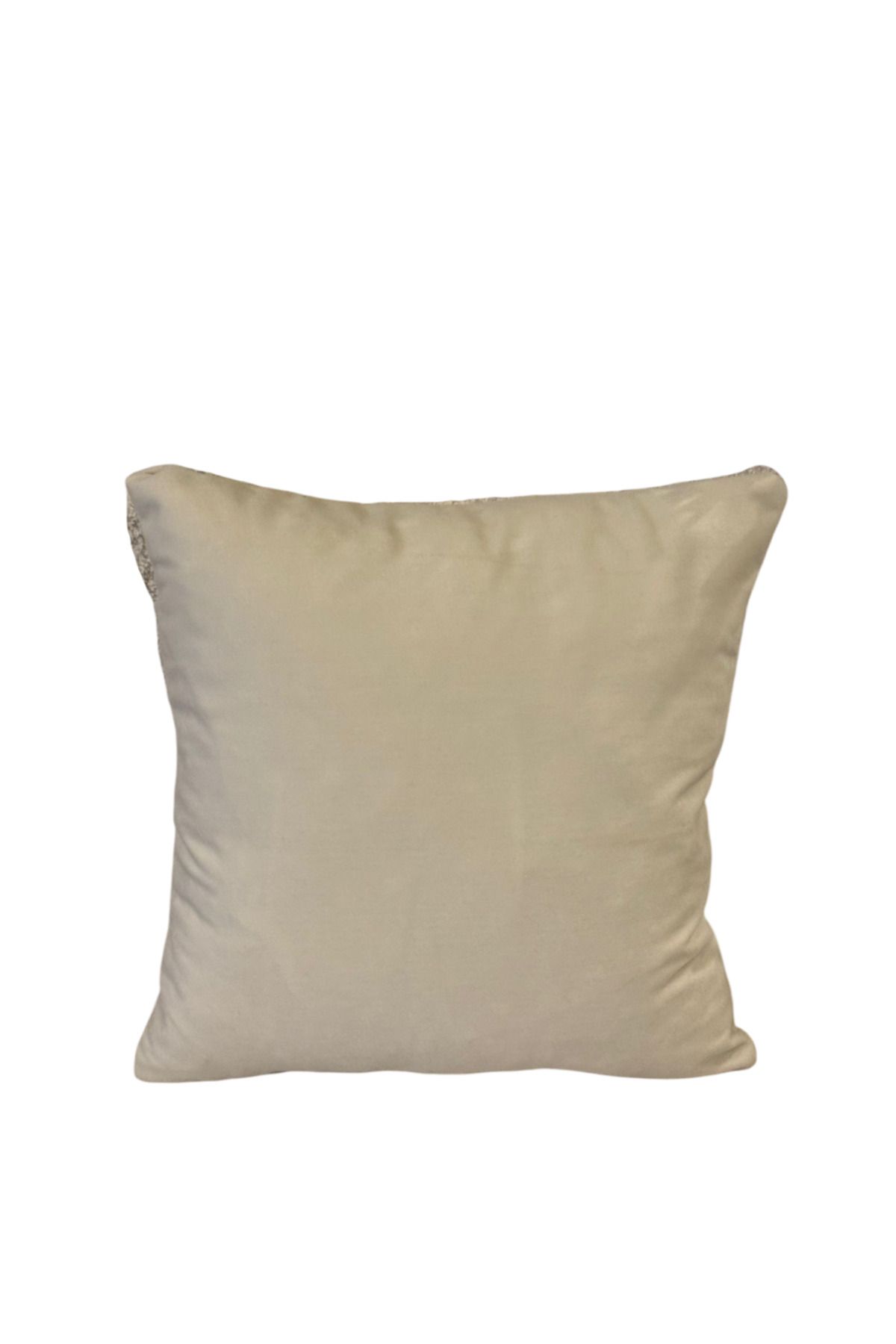 VH HOME Kırık Beyaz Kadife Kırlent Kılıfı