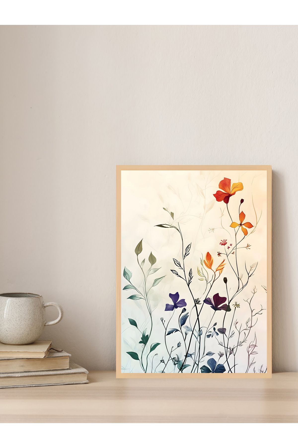 Tuba Decor Tek parça Ahşap Çerçeve Görünümlü MDF Tablo