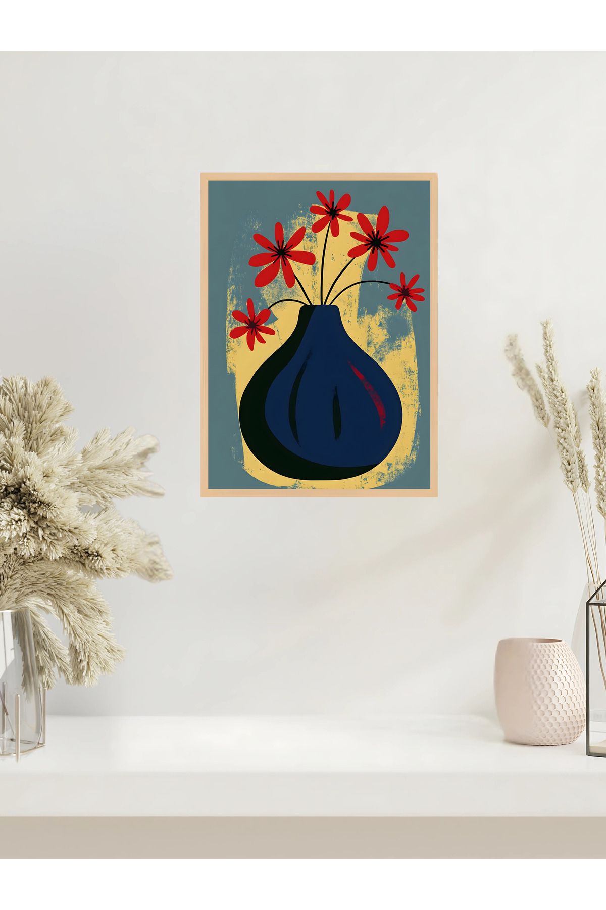 Tuba Decor Tek parça Ahşap Çerçeve Görünümlü MDF Tablo