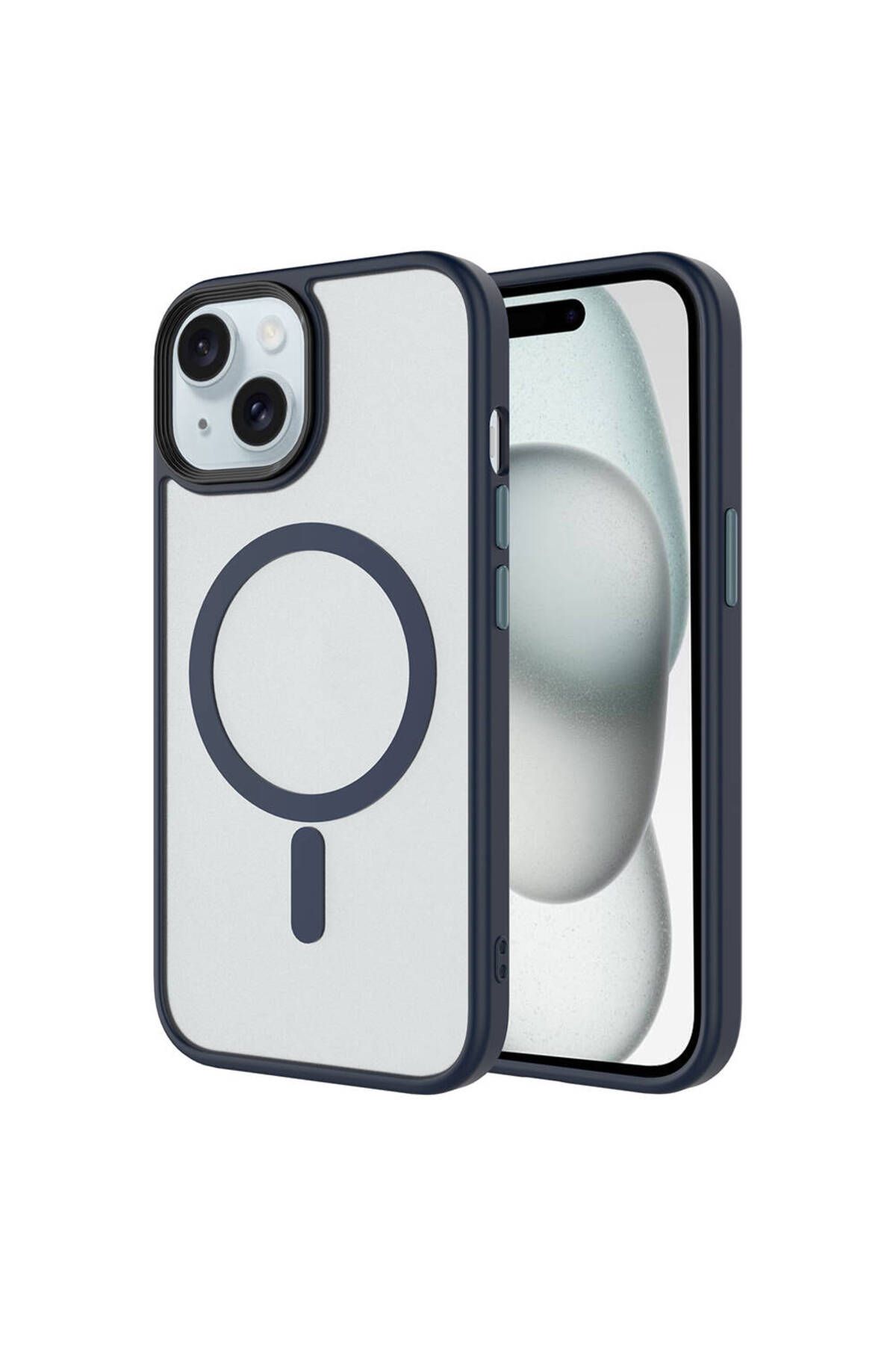 Megafox Teknoloji Apple iPhone 13 Uyumlu Kılıf Mat Arka Yüzey Wireless Şarj Özellikli Flet Magsafe Kapak