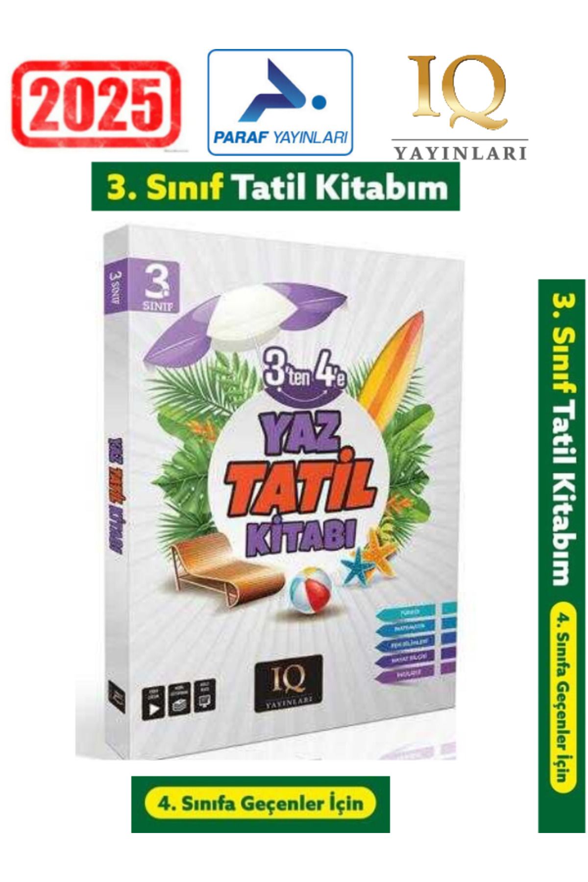 Bilfen Yayıncılık Paraf IQ Yayınları 3.Sınıf Tüm Dersler Yaz Tatil Kitabım(4.Sınıfa Geçenler İçin)