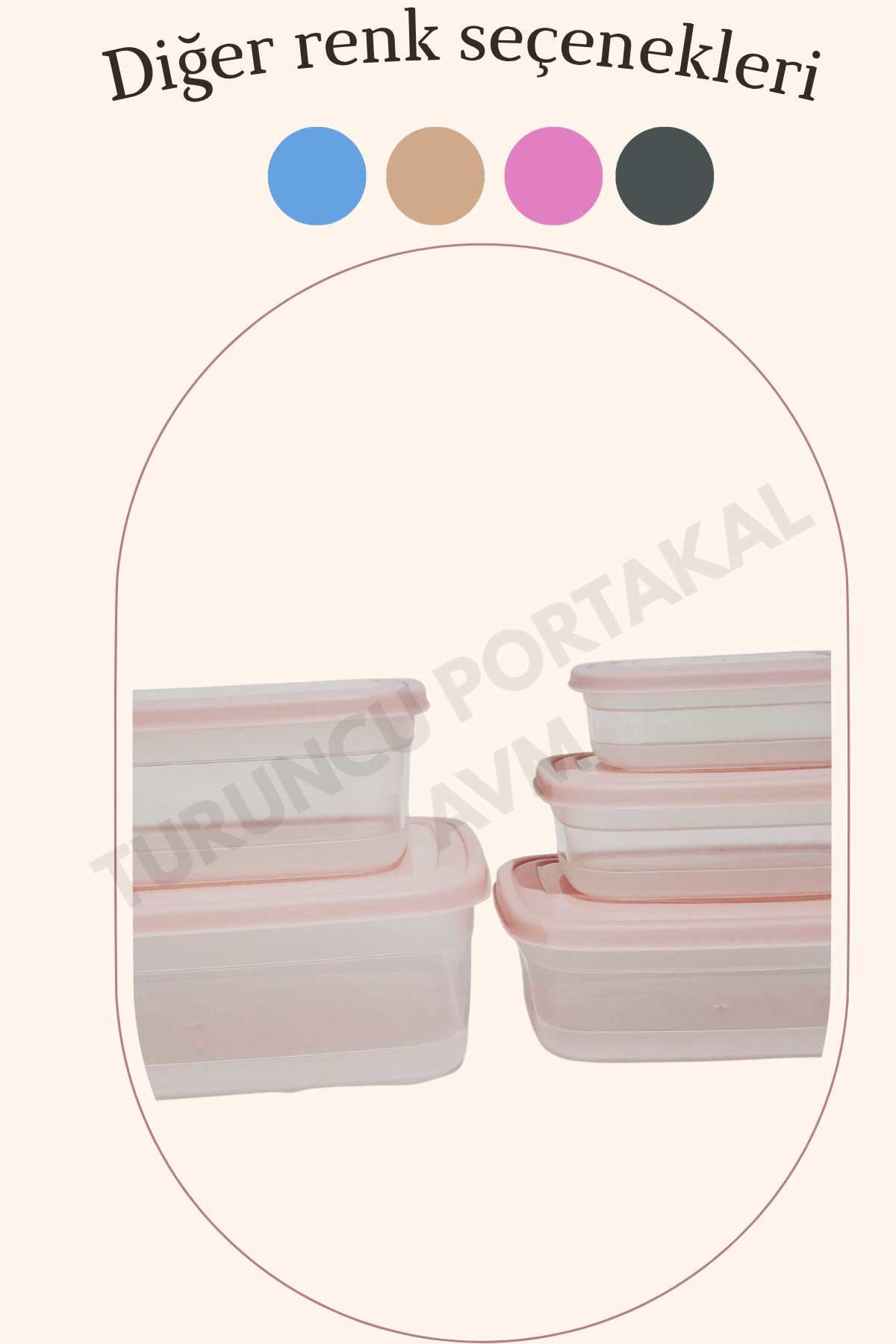 Kapaklı Saklama Kabı ( 5' Li Set ) Mutfak Düzenleyici Dikdörtgen Organizer — görsel 4 · D-432-P