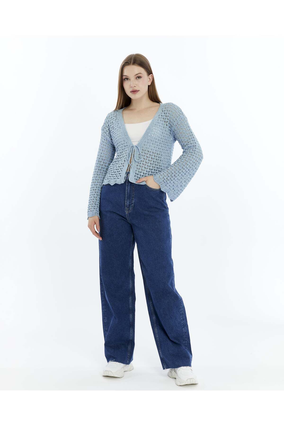 MA ananas-Openwork String Tied Short Cardigan 5
