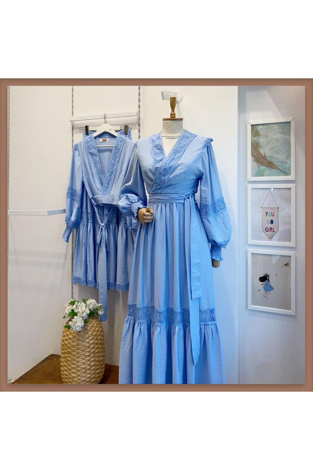 Faya Boutique Mavi Fisto Detaylı Belle Jupe Takım