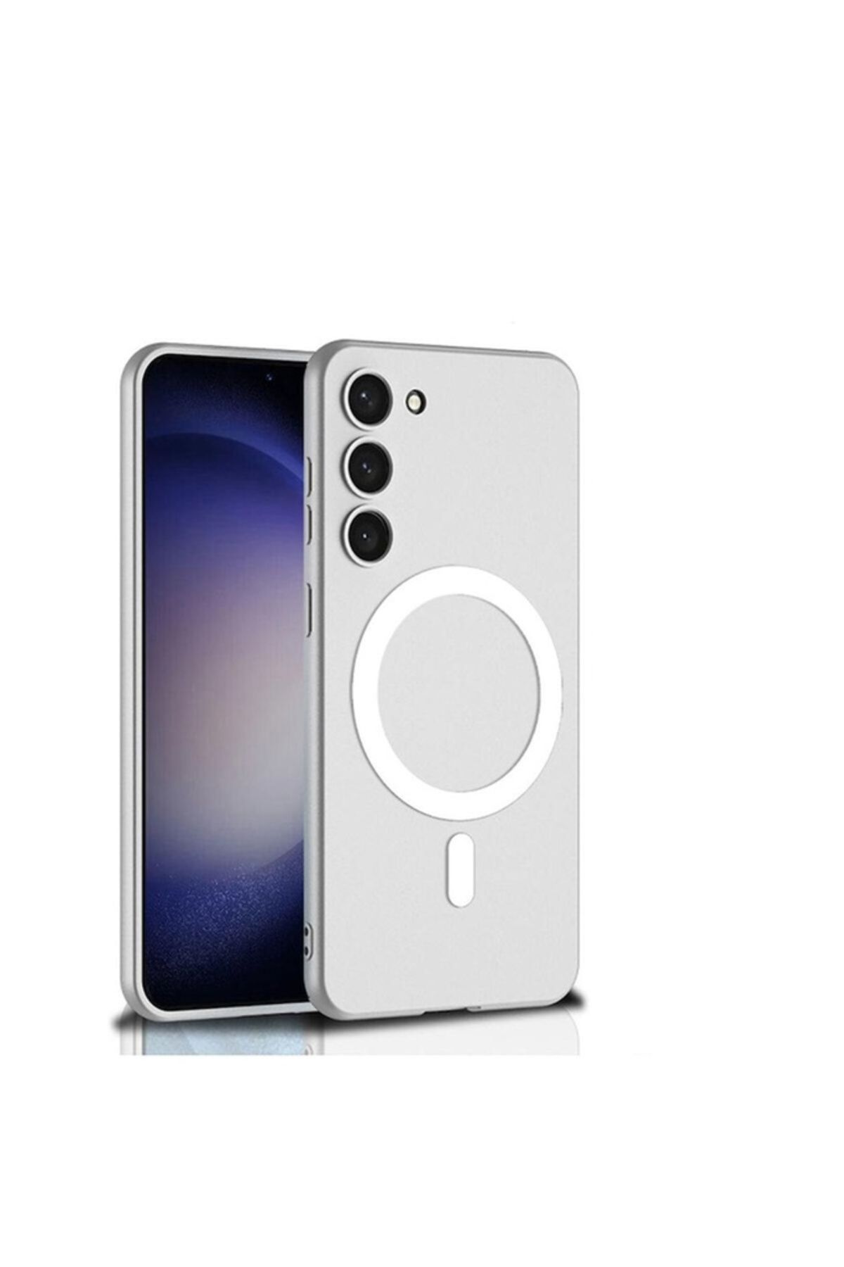 Megafox Teknoloji Samsung Galaxy S23 Plus Uyumlu Kılıf Wireless Şarj Özellikli Kıpta Magsafe Silikon Kapak