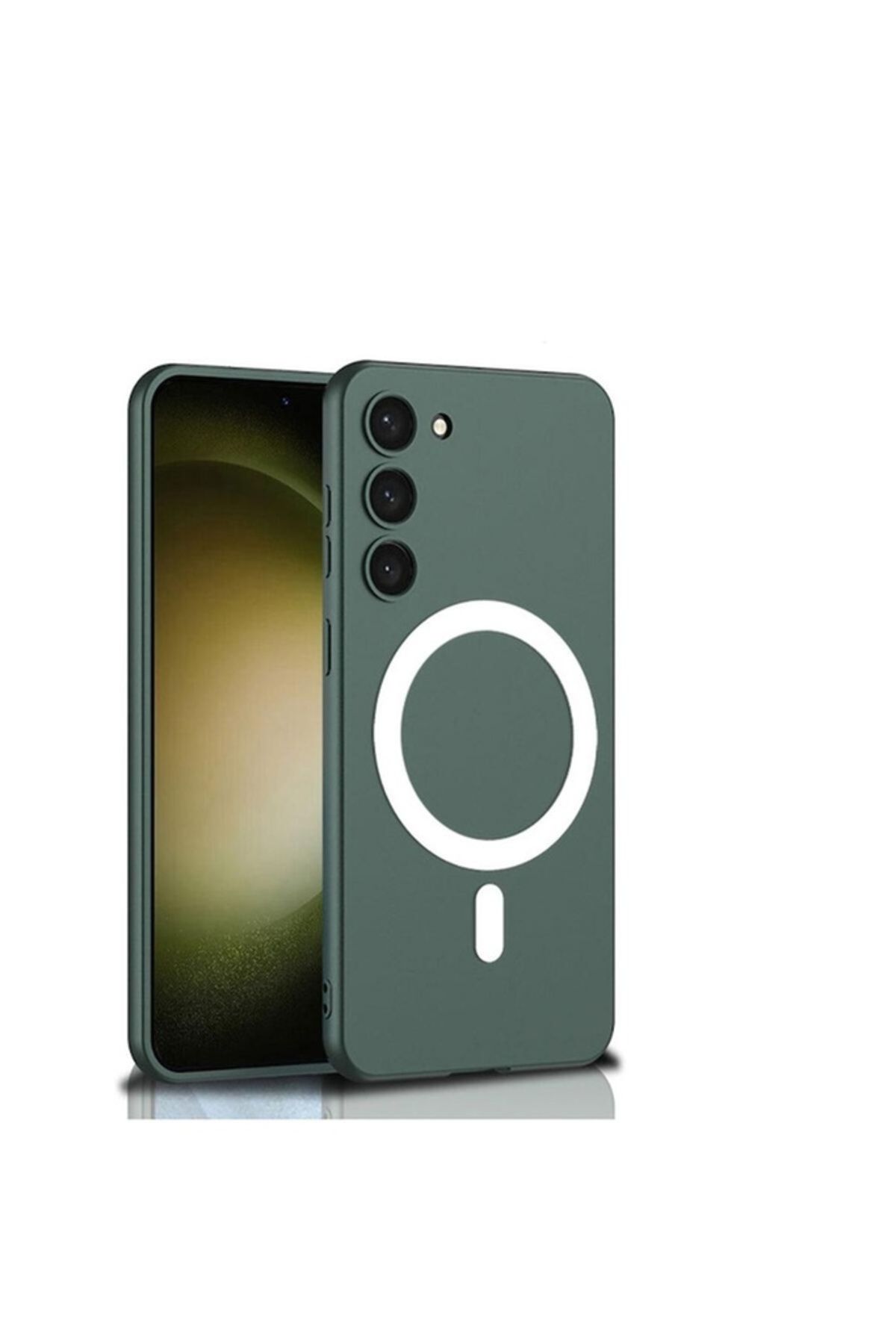 Megafox Teknoloji Samsung Galaxy S23 Plus Uyumlu Kılıf Wireless Şarj Özellikli Kıpta Magsafe Silikon Kapak