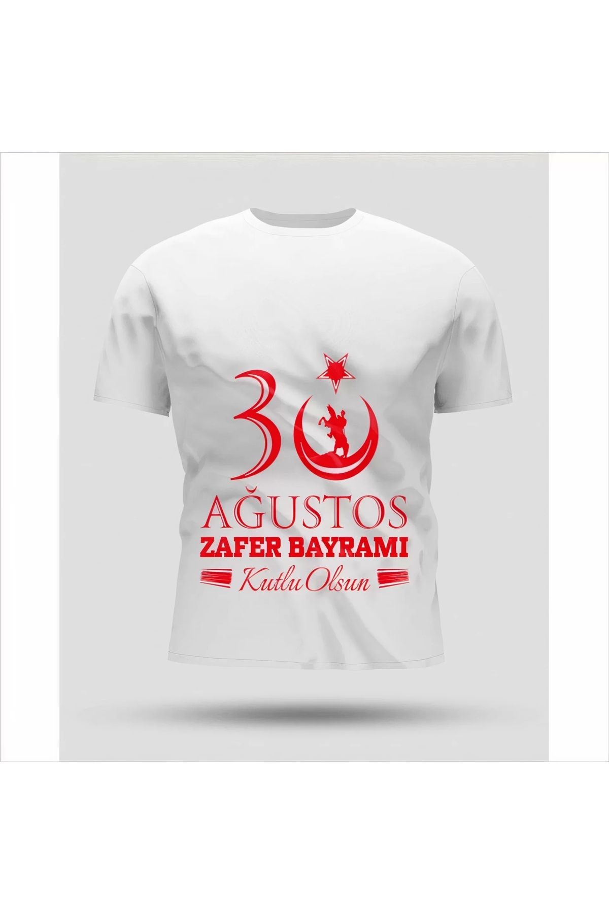 AE Stil 30 Ağustos Oversize Baskılı T-shirt - Beyaz