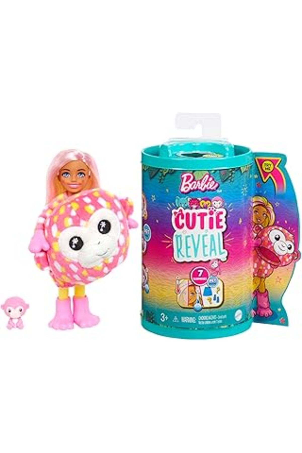 Mu Art Ahşap Barbie Cutie Reveal Bebekler Chelsea Tropikal Orman Serisi - Maymun, 3 Yaş Ve Üzeri, Hkr14