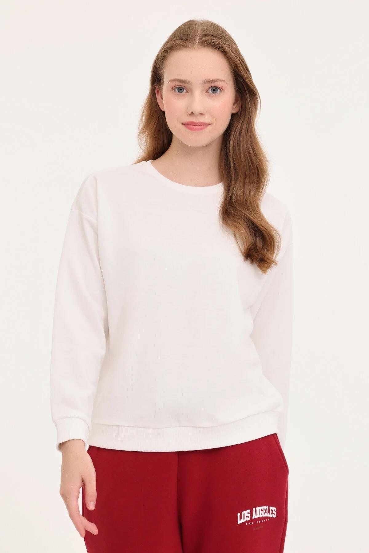 Kinetix WB C NECK 16SN82 4PR Ekru Kadın Sweatshirt 101783955