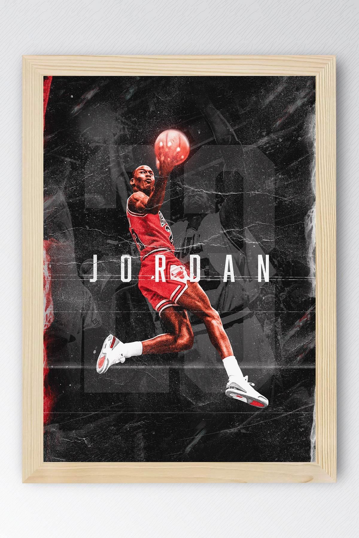 Saturn Michael Jordan Çerçeveli Tablo - Basketbol NBA Posteri Tablo
