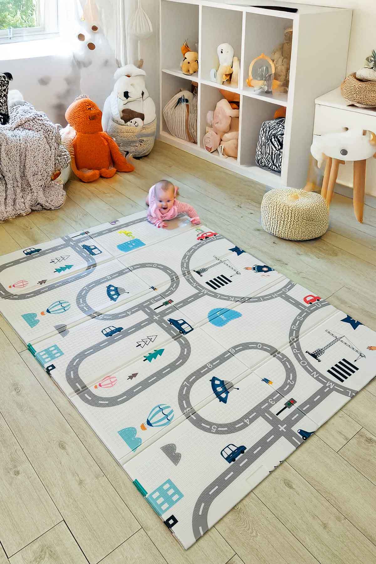 Decomia Home Çift Taraflı Katlanabilir Eğitici & Eğlenceli Çocuk Oyun Halısı Bebek Oyun Matı ( 150x200 cm ) fotoğrafı 4 (önizleme)