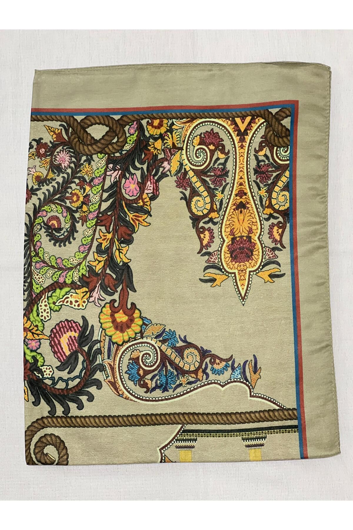 Shawl Passion Retro Desen Pamuk Şal Yağ Yeşil