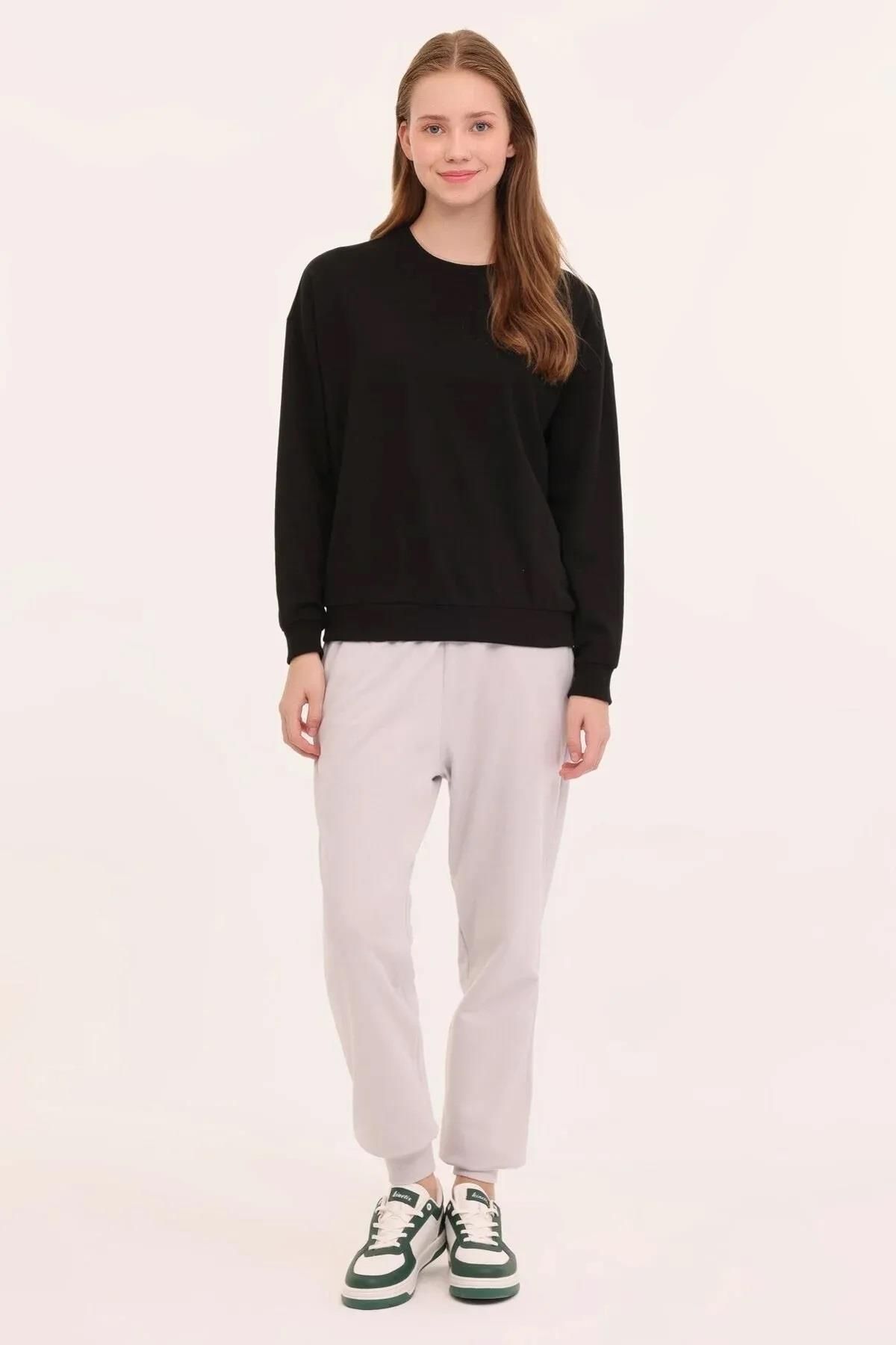 Kinetix WB C NECK 16SN82 4PR Siyah Kadın Sweatshirt 101783956
