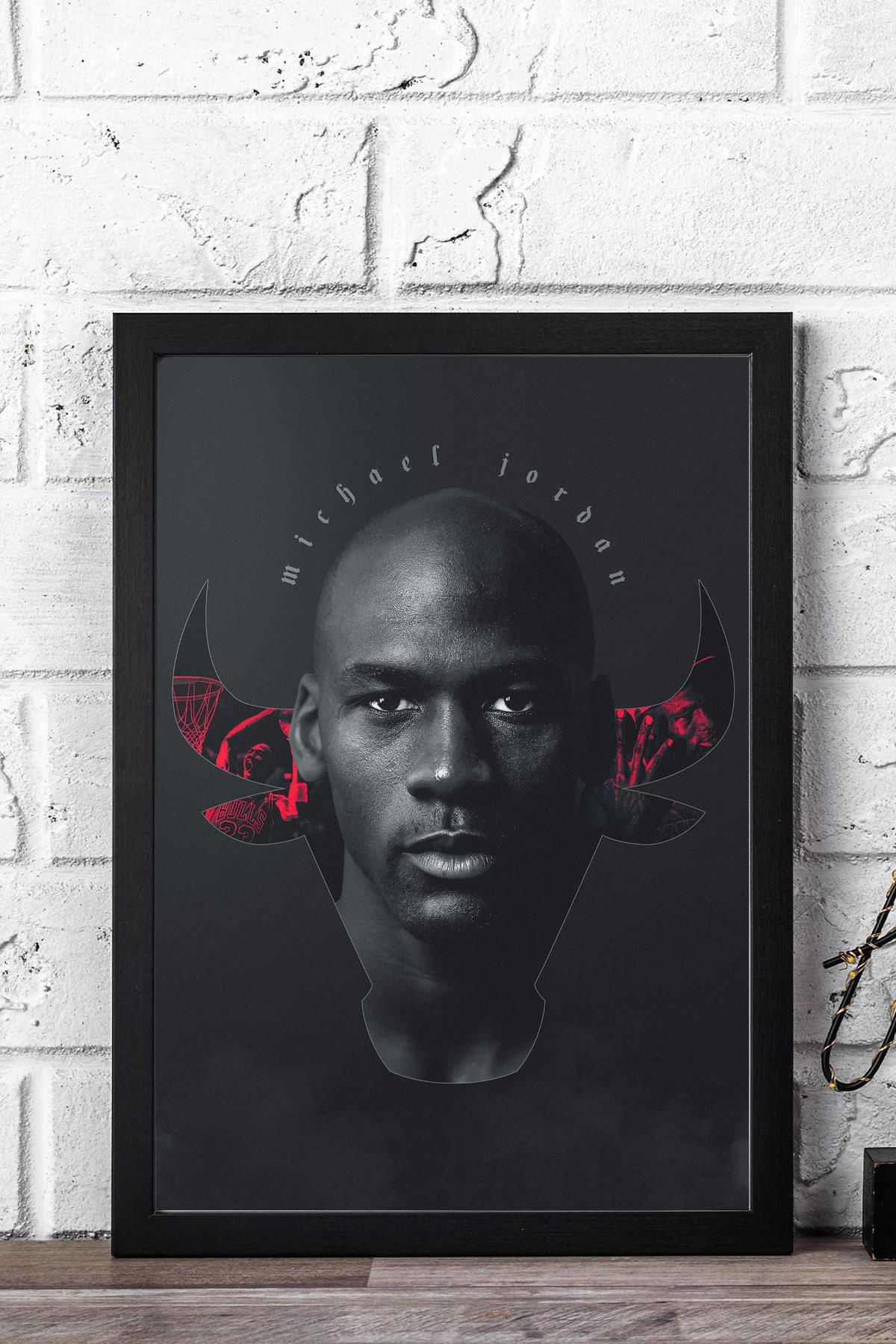 Saturn Michael Jordan Çerçeveli Tablo - Basketbol NBA Posteri Tablo