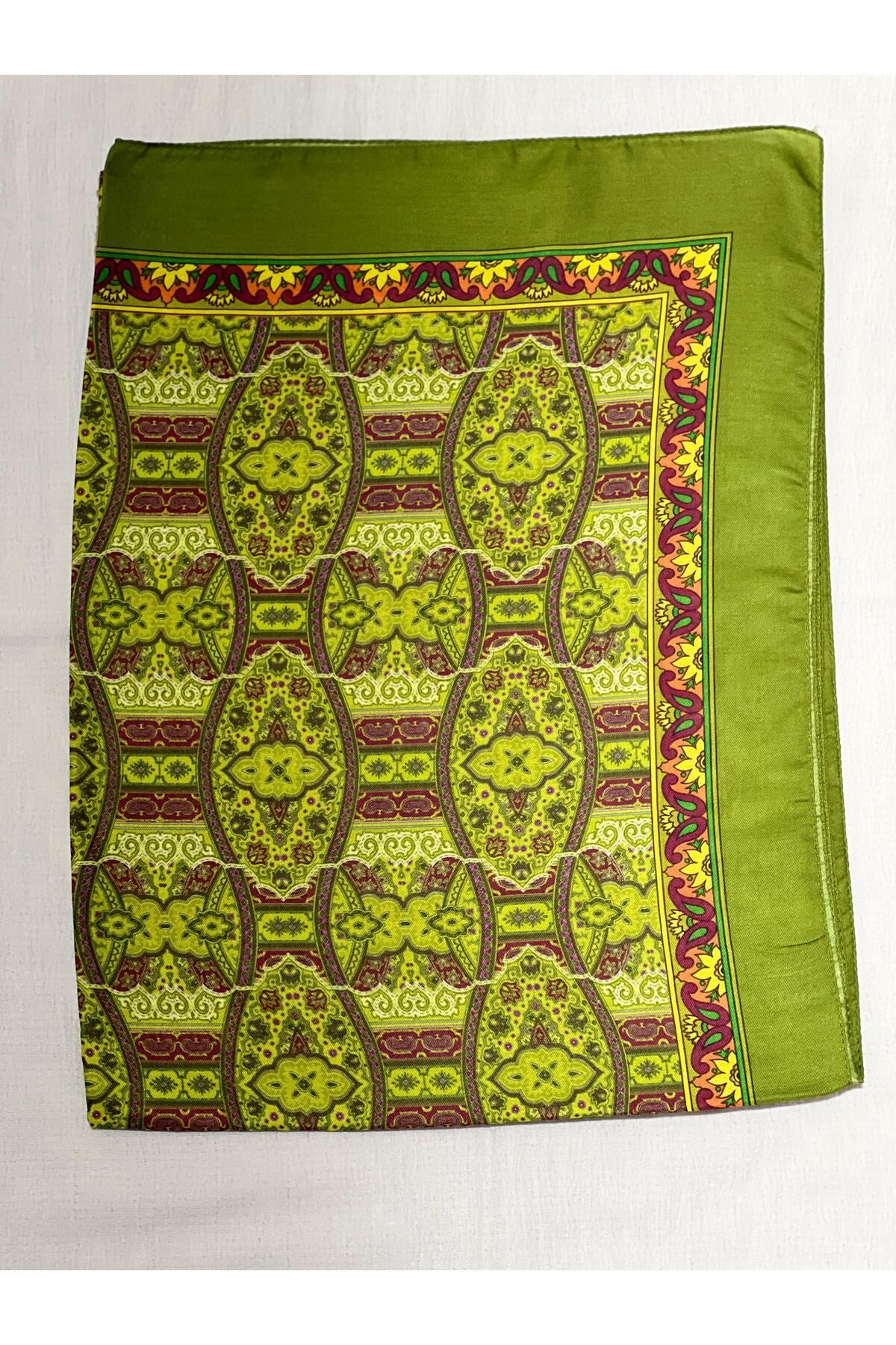 Shawl Passion Retro Desen Pamuk Şal Fıstık Yeşil