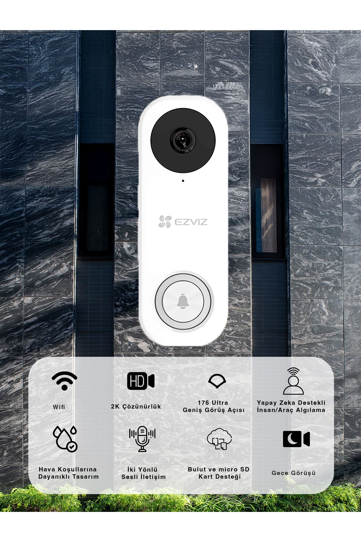 EZVIZ DP1 Pro Akıllı Kapı Gözetleyici – 4.3″ Dokunmatik Ekran, Uzaktan Görüntüleme | Fynix Teknoloji