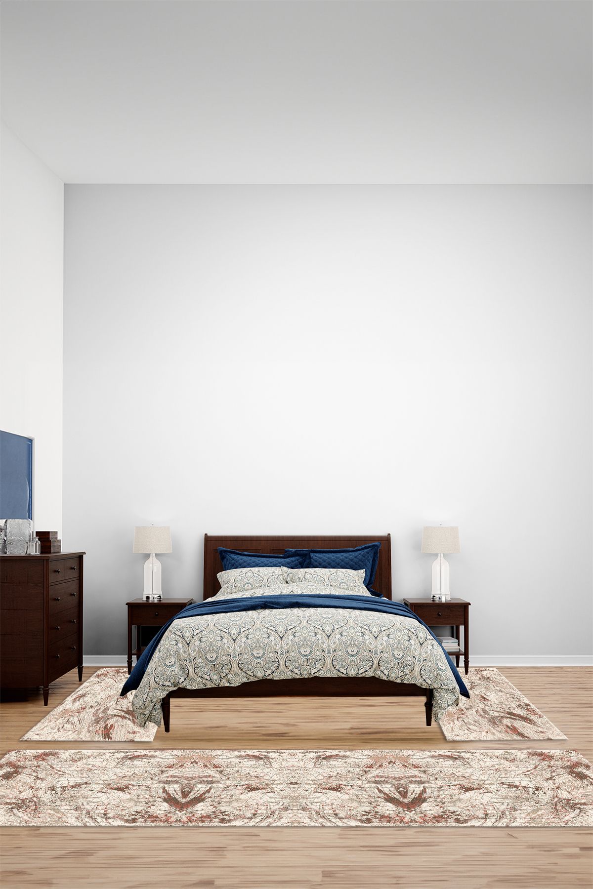 Viyana Home Modern Dijital Kaymaz Soluk Küp Model Yıkanabilir Üçlü Yatak Odası Halısı, YO-MODERN-302-KREM,