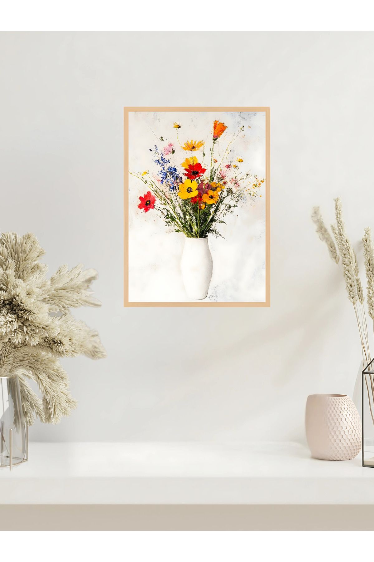 Tuba Decor Tek parça Ahşap Çerçeve Görünümlü MDF Tablo