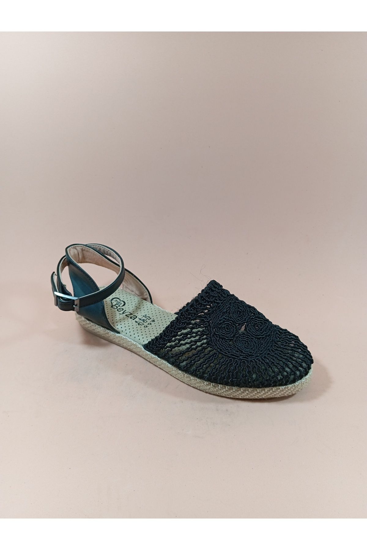 FANA SİYAH FİLE SANDALET JUT
