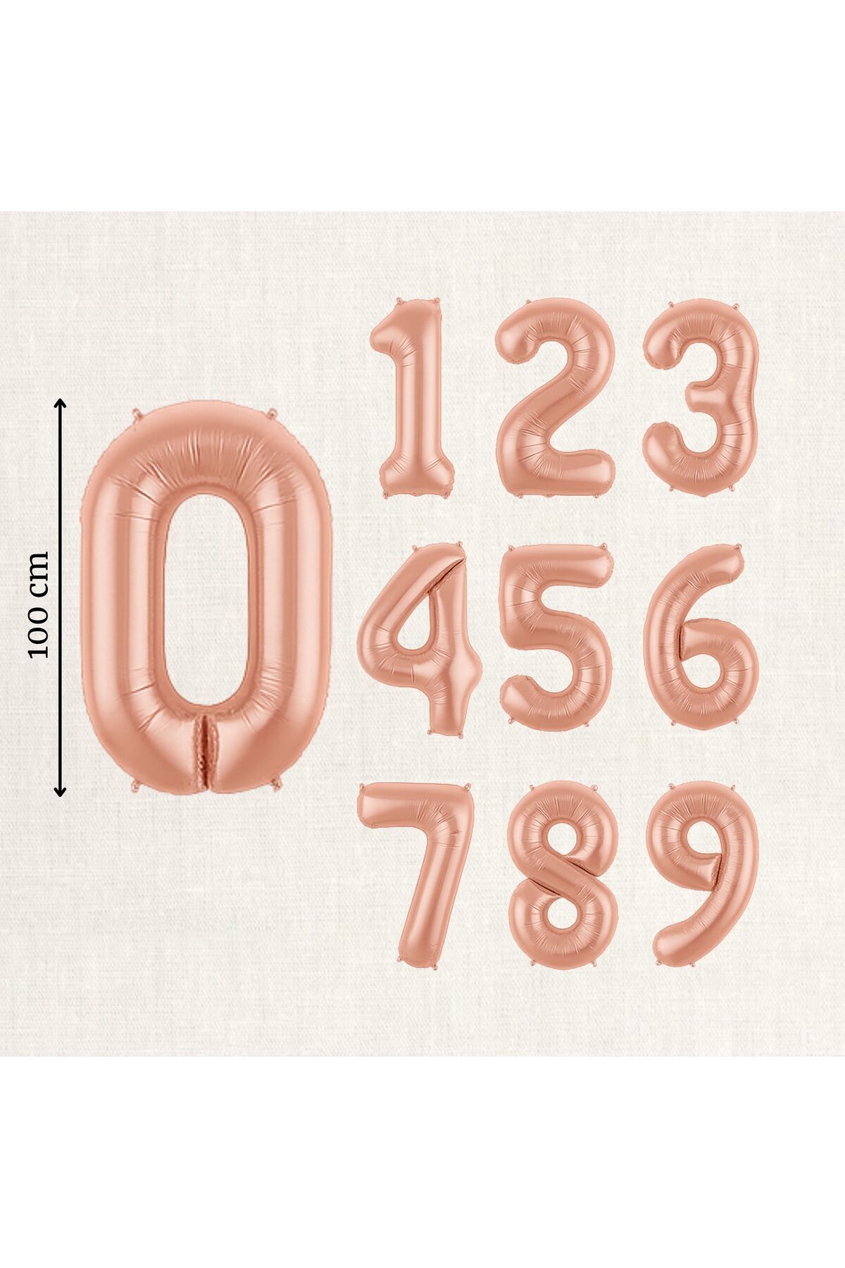 ikm balon 100 cm Rosegold Rakam Folyo Balon 40 inç