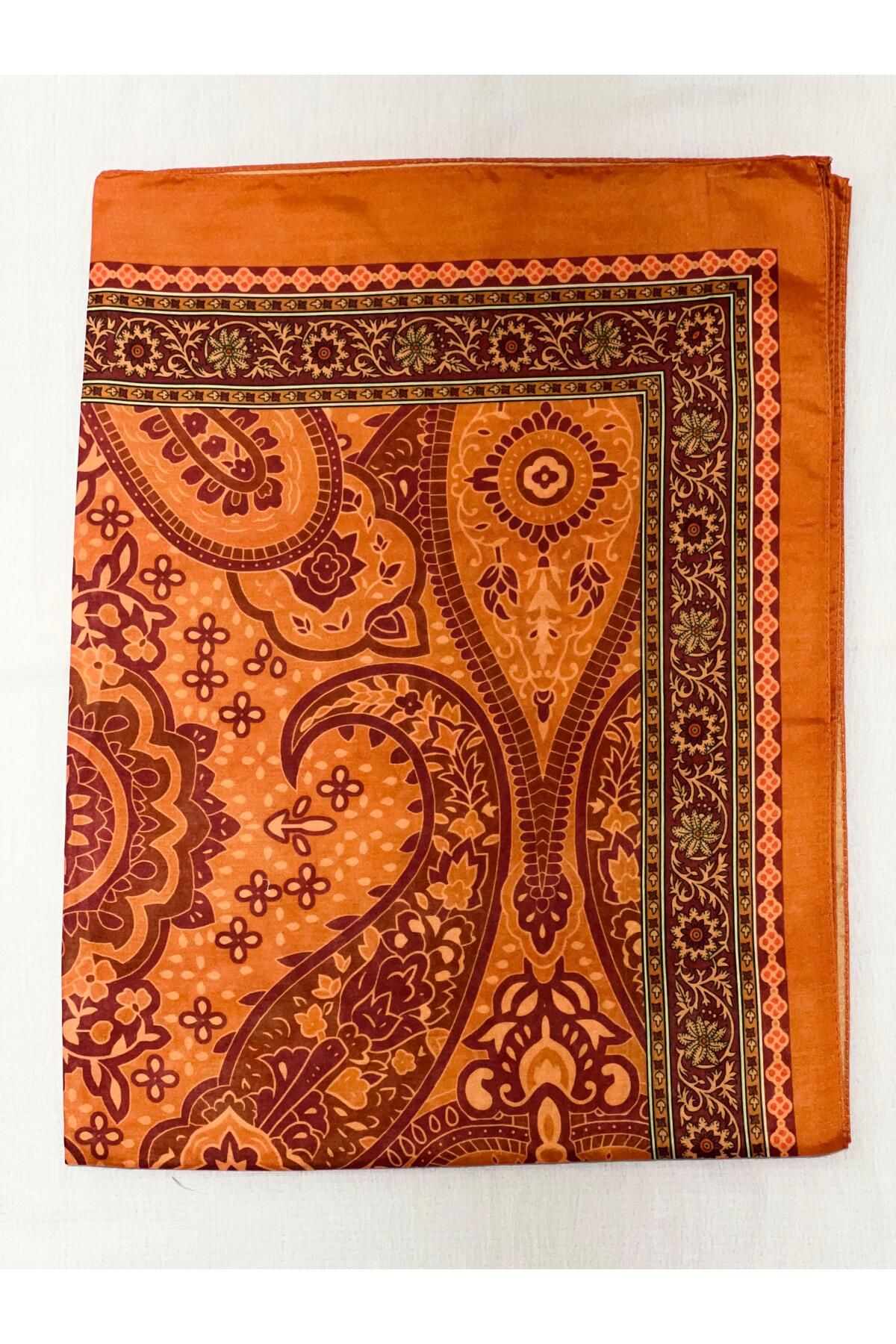 Shawl Passion Retro Desen Pamuk Şal Turuncu