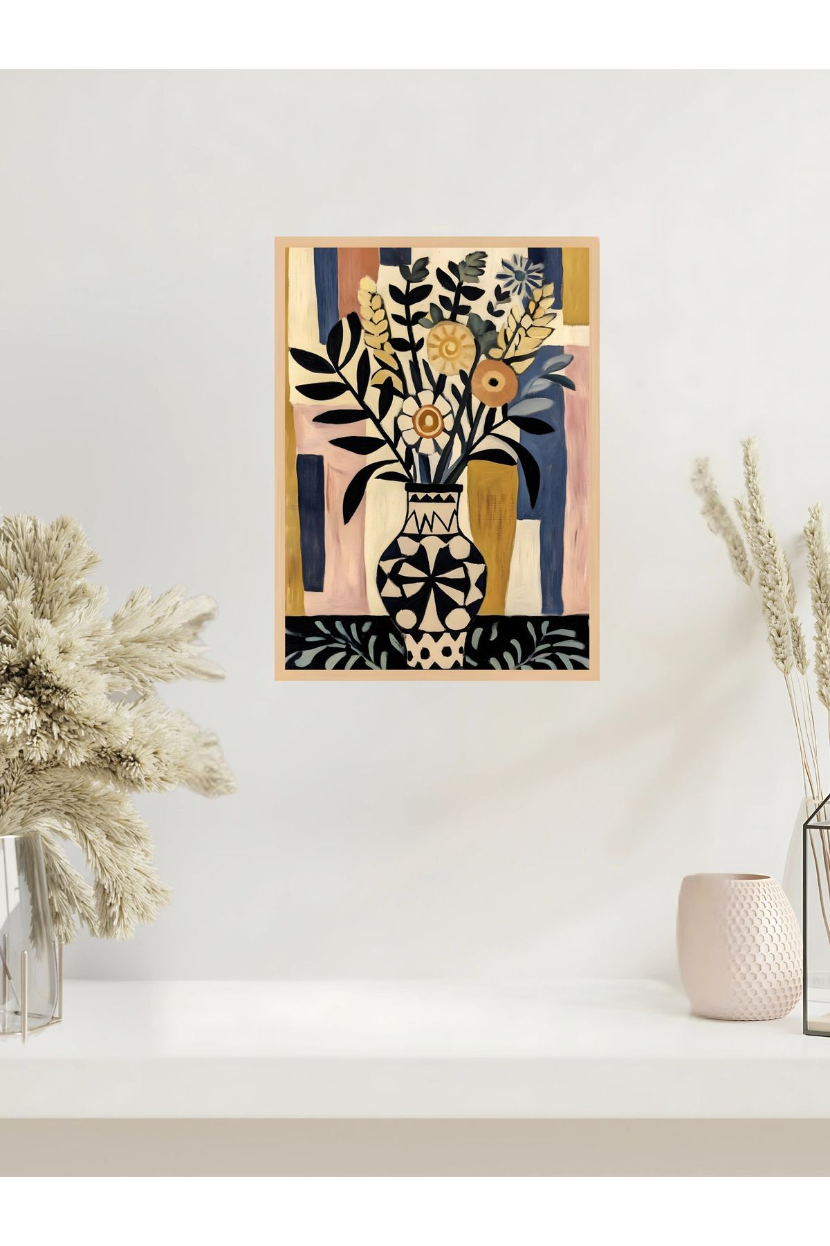 Tuba Decor Tek parça Ahşap Çerçeve Görünümlü MDF Tablo