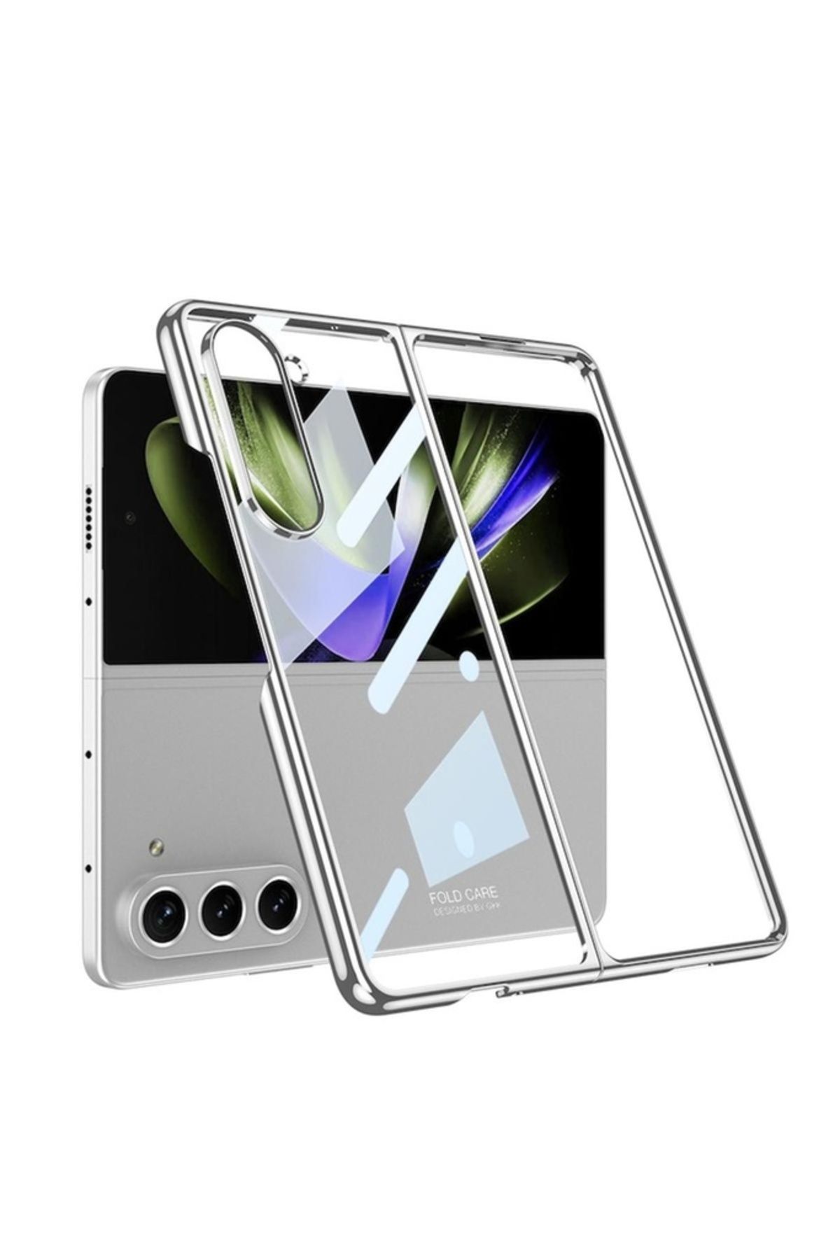 Megafox Teknoloji Samsung Galaxy Z Fold 5 Uyumlu Kılıf Full Camlı Kıpta Kapak
