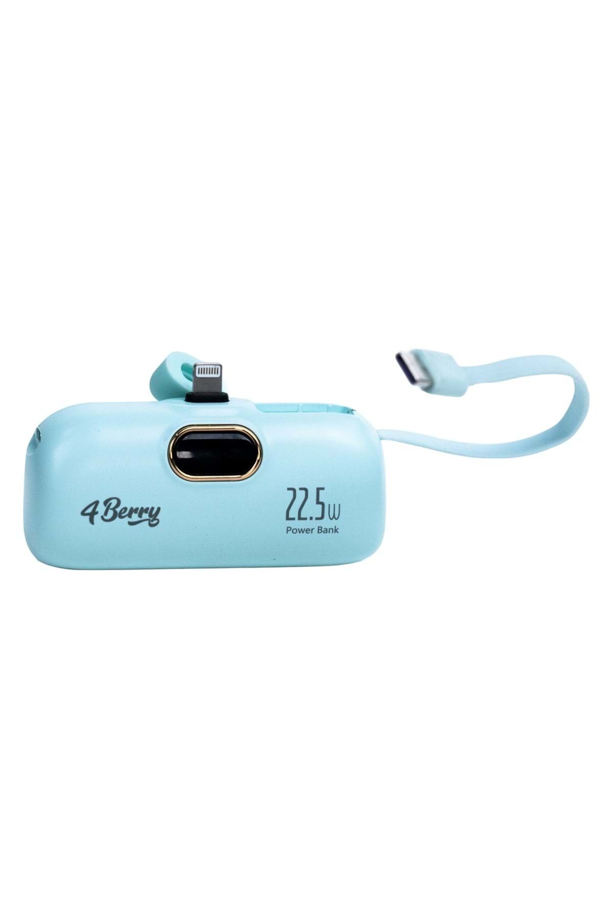 4Berry DX268Y Yeşil Powerbank – 5.000 mAh, 22.5 W Lightning Hızlı Şarj