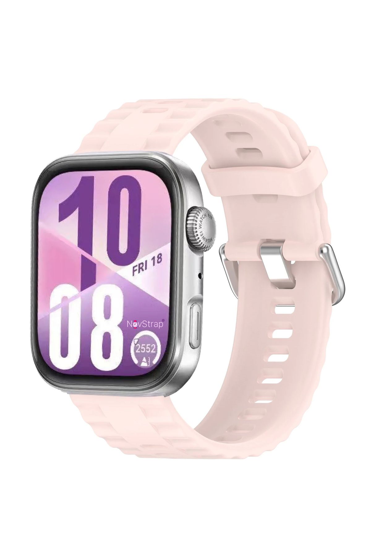 NovStrap Huawei Watch Fit 4 Pro/Fit 4/Fit 3 ile Uyumlu Kordon Tam Uyumlu Pimli Lansman Silikon Kayış