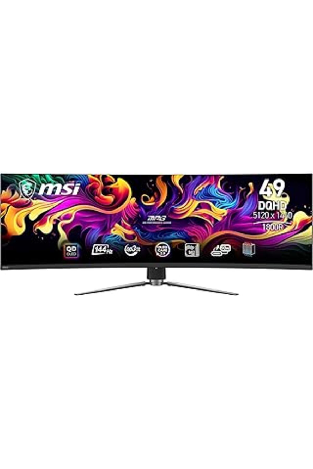 Mu Art Ahşap Msi 49" Mpg 491Cqp Qd-Oled Gaming Monitör, Kavisli, Dqhd, 32:9, 1800R, Qd-Oled, 144Hz 0.03Ms, Adapt