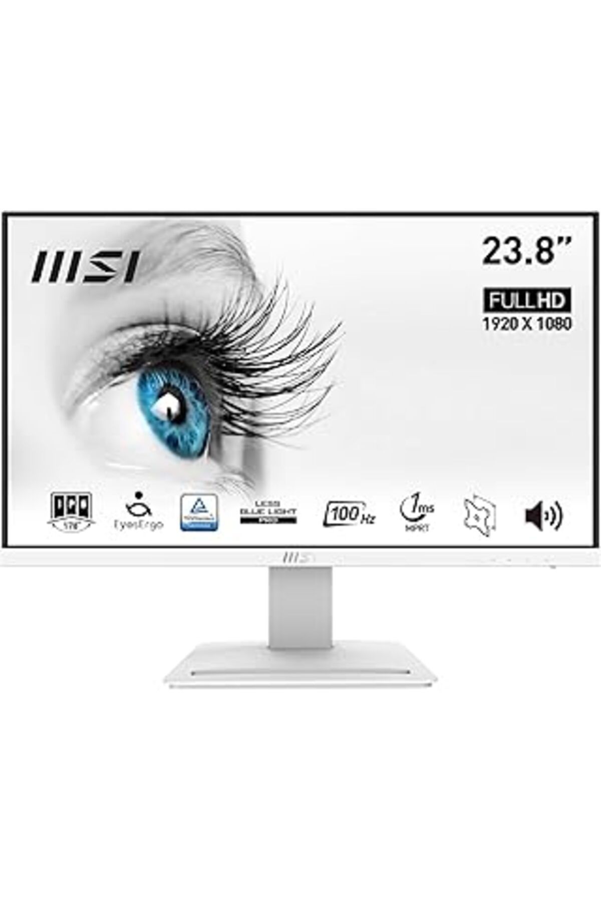 Mu Art Ahşap Msi 23.8" Pro Mp243Xw Kurumsal Monitör, Flat, Fhd, Ips 100Hz Freesync, Anti-Glare, Beyaz