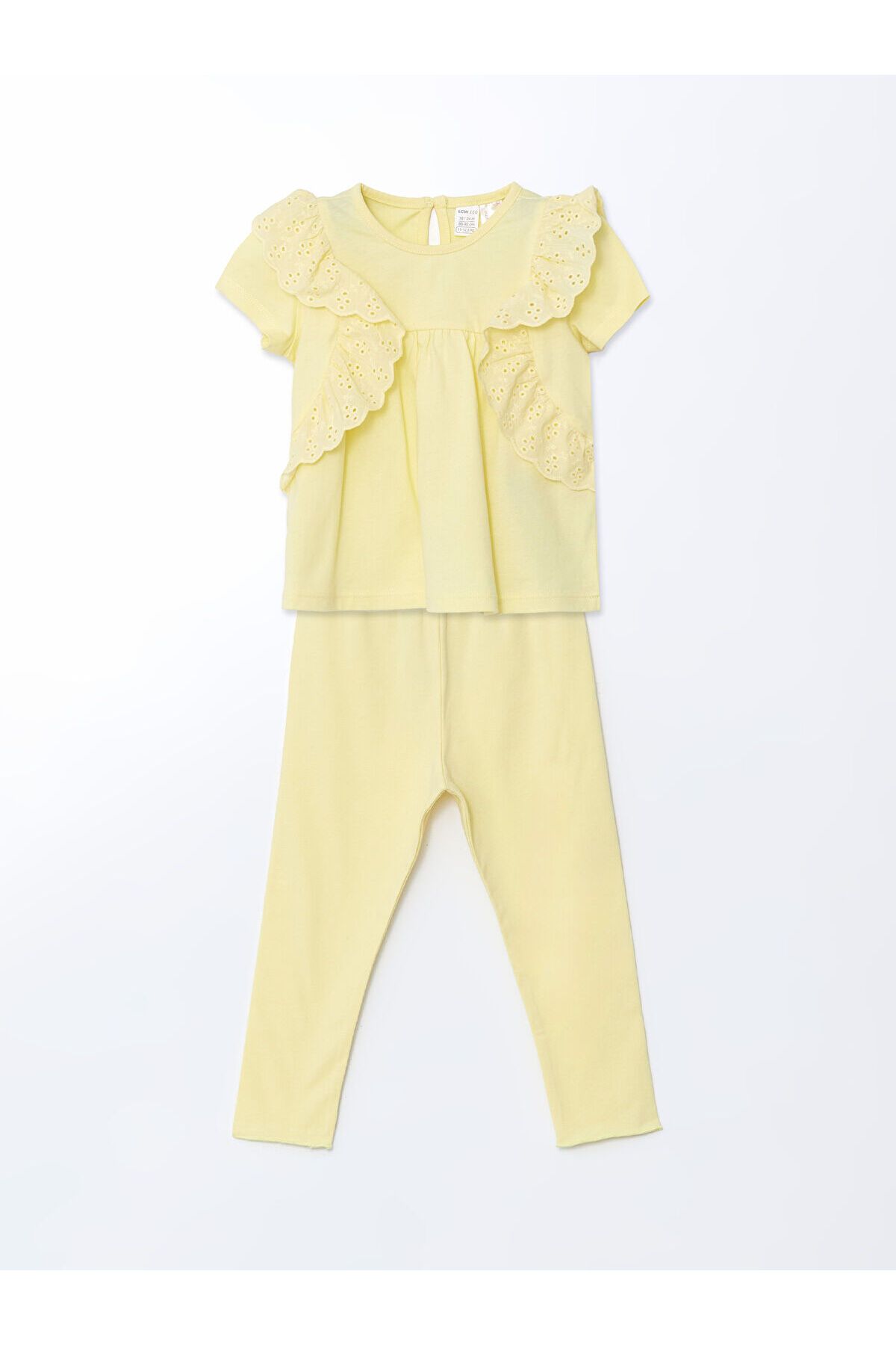 LC Waikiki Bisiklet Yaka Basic Kız Çocuk Bluz ve Tayt 2'li