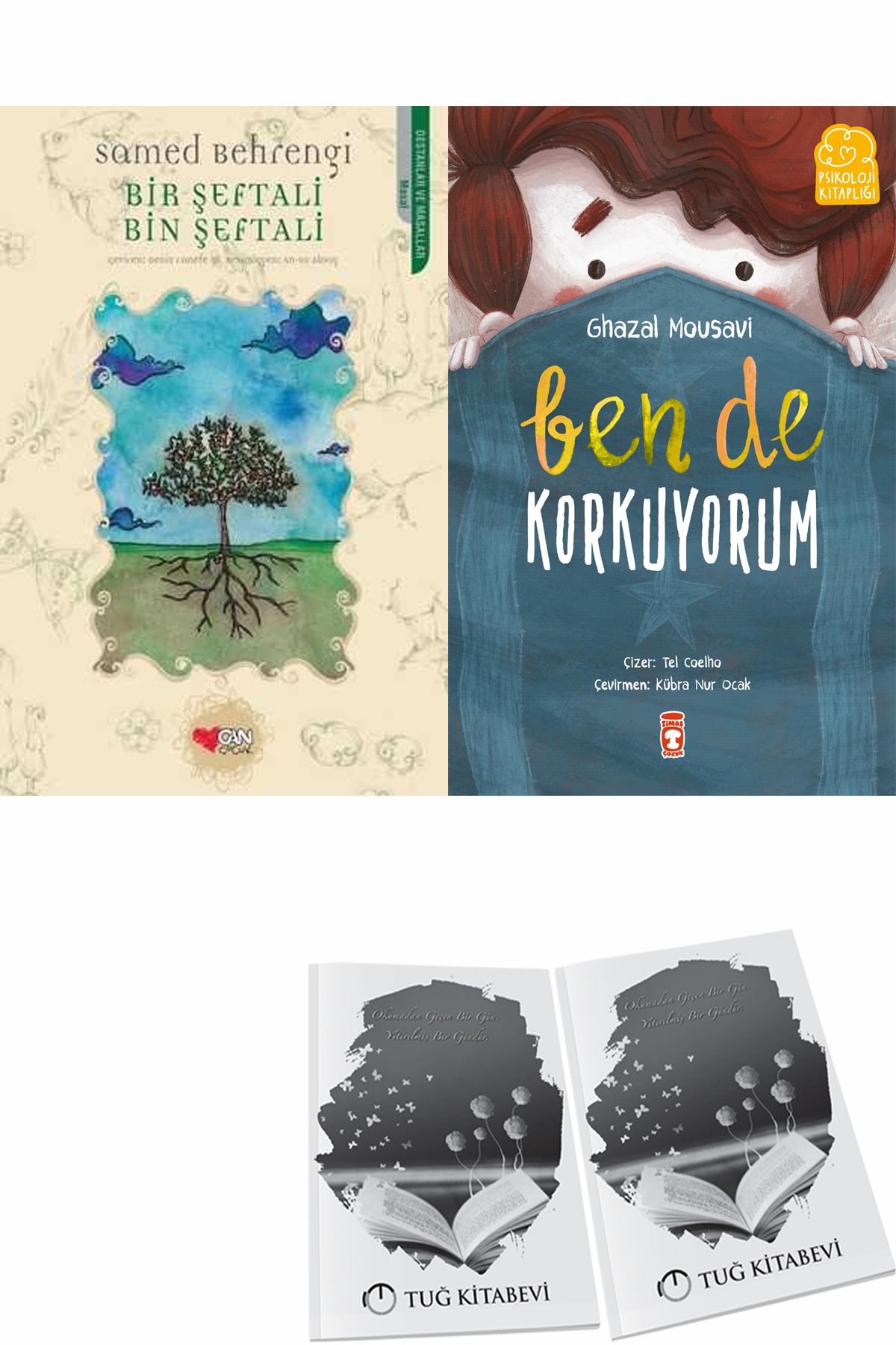 Can Yayınları Bir Şeftali Bin Şeftali ve Ben de Korkuyorum + Hediyeli