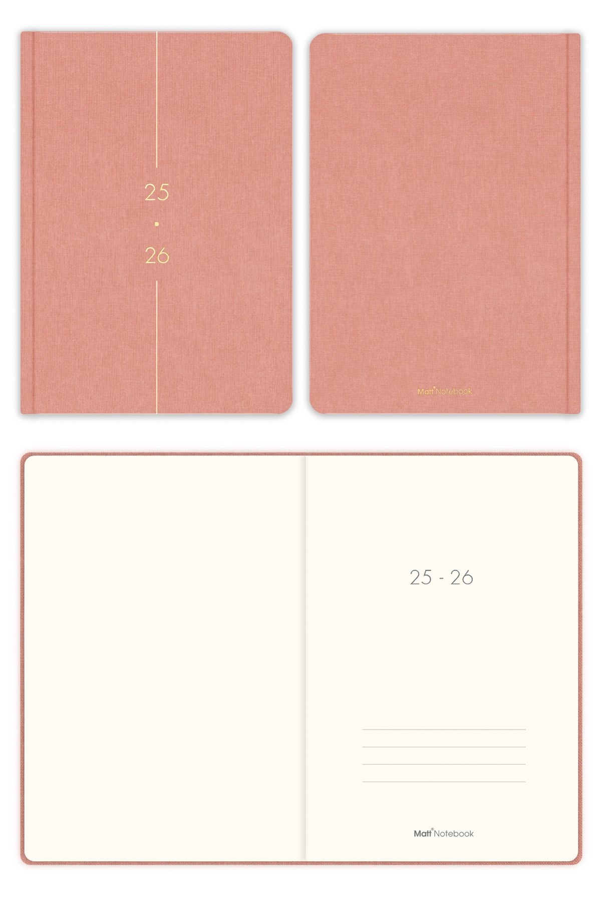 Matt Notebook-Agendă academică A5 din in 2025-2026 15x21 cm - 17 luni roz 4