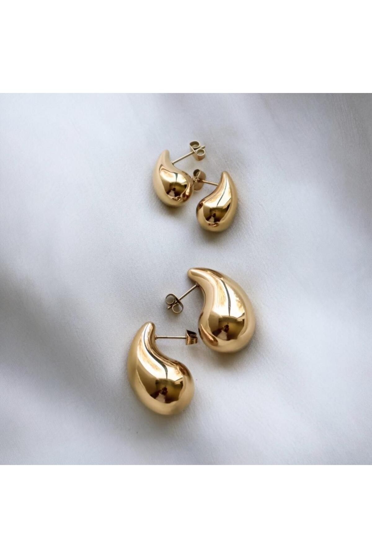 NORD COLLECTION Damla Model Gold Çelik Küpe